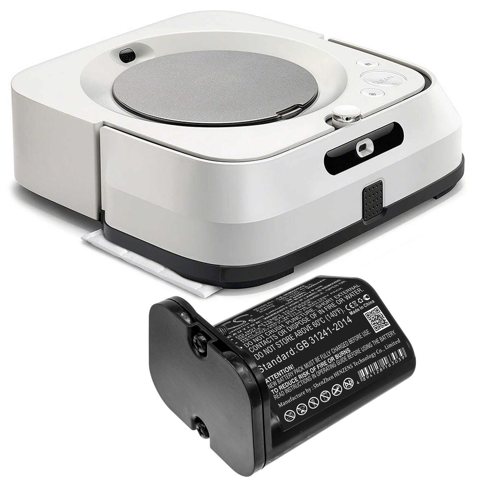 Batteri til støvsuger til iRobot Braava Jet M6, M611020, M612880 og andre.