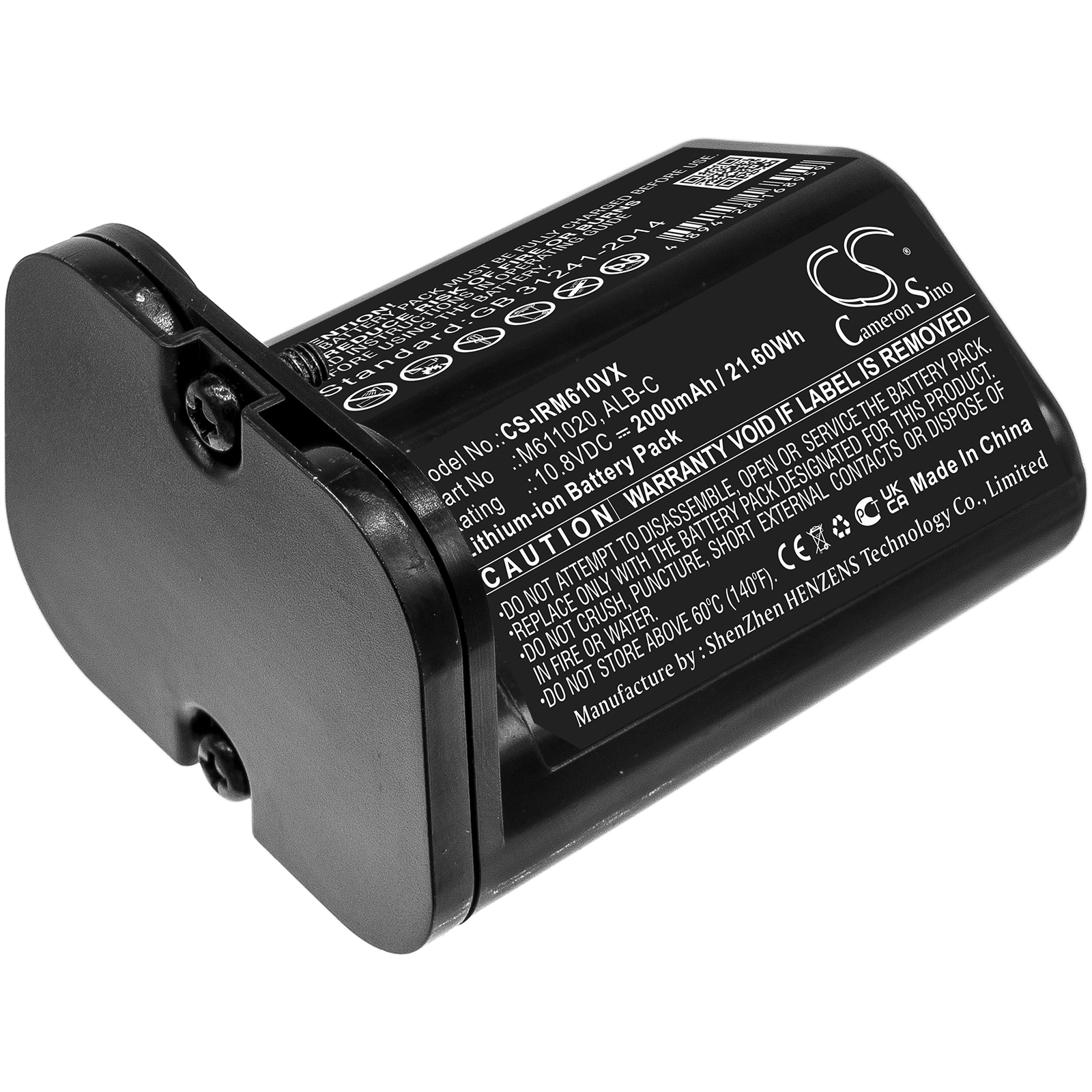 Batteri til støvsuger til iRobot Braava Jet M6, M611020, M612880 og andre.