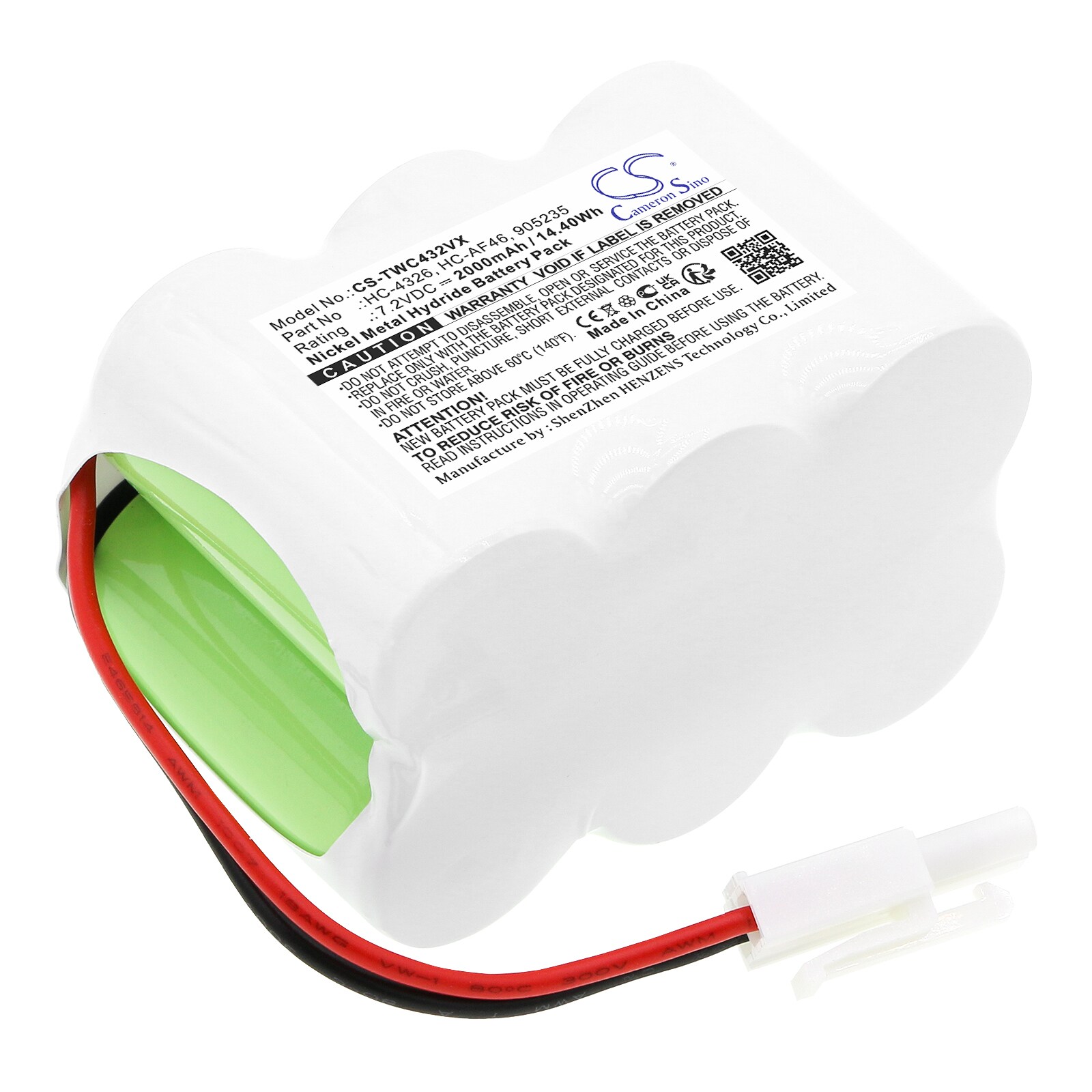 Batteri til støvsuger til TWINBIRD HC-4326P, HC-4326BL, HC-4326DGY og andre.