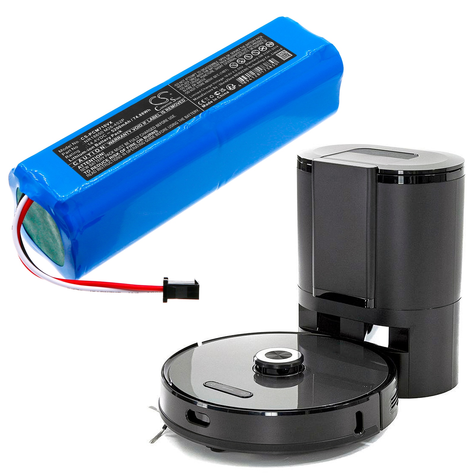 Batteri til robotstøvsuger til Concept VR 3210, VR3210, VR 3205 og andre.