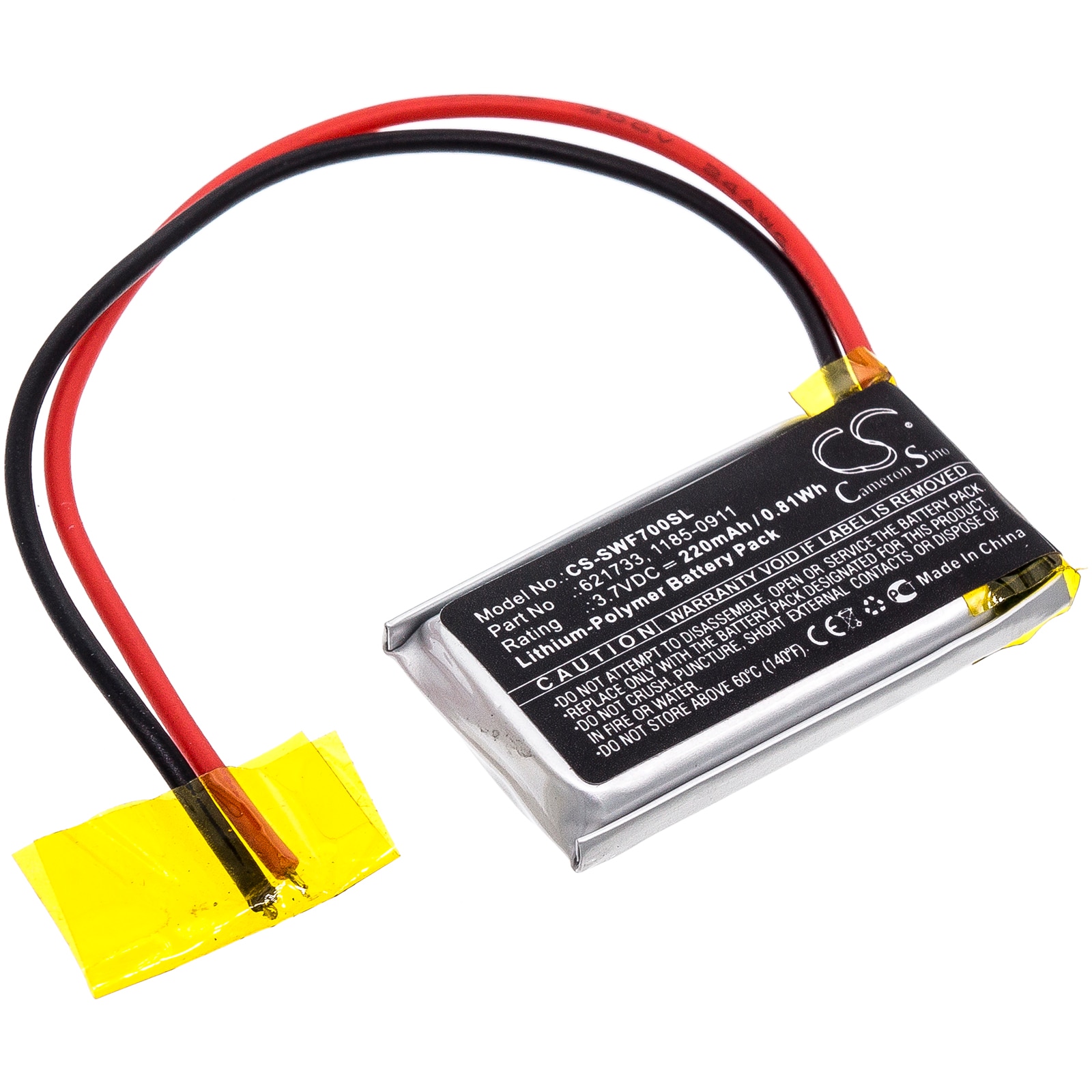 Batteri til trådløst headset til Sony WF-XB700 opladningsetui, WF-SB700 opladningsetui og andre.