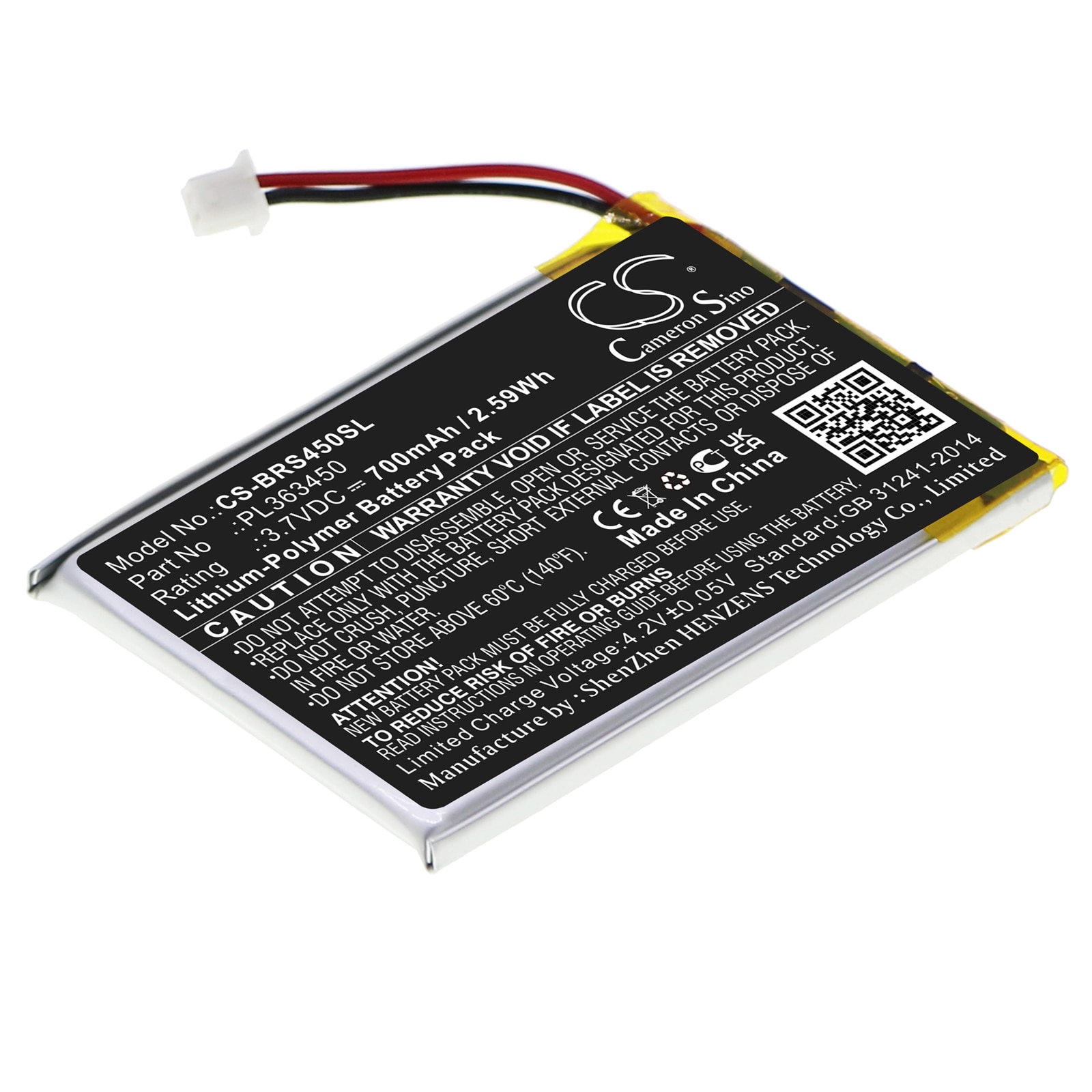Batteri til trådløst headset til BlueParrott S450, S450-XT