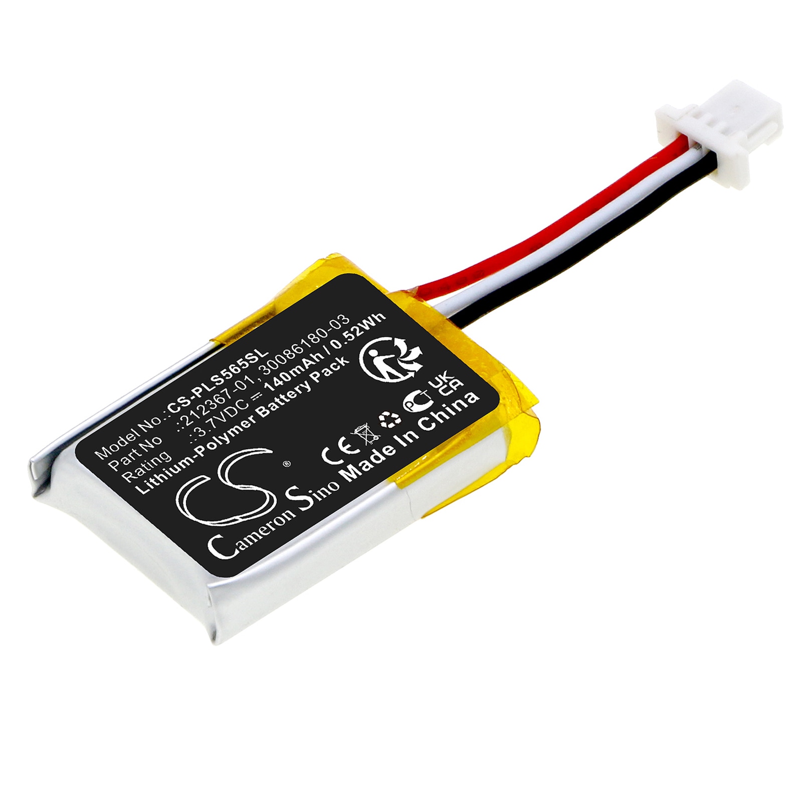 Batteri til trådløst headset til Plantronics CS540, CS540A, C565 og andre.