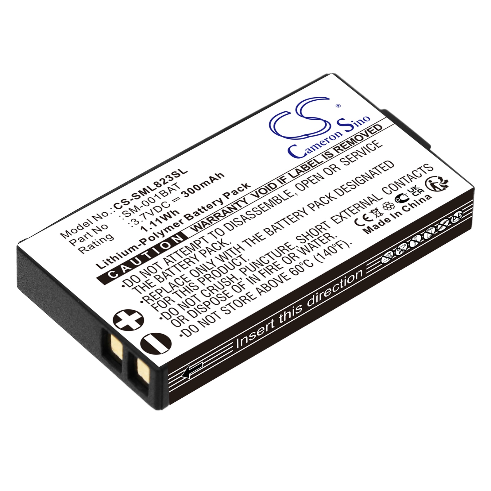Batteri til trådløst headset til SIMOLIO SM-823, SM-823D, SM-8245 og andre