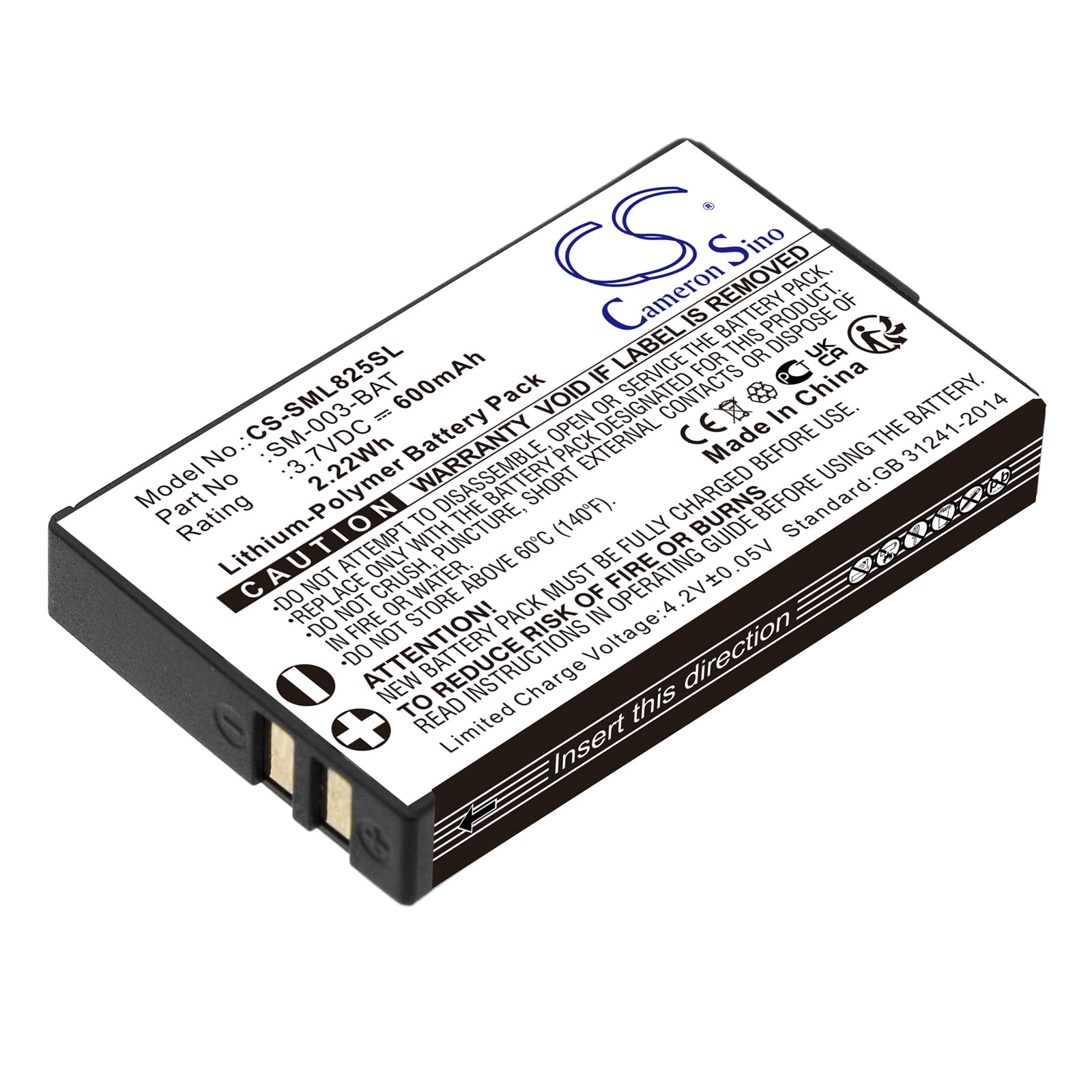 Batteri til trådløst headset til SIMOLIO, SM-905TV, SM-829D1 og andre