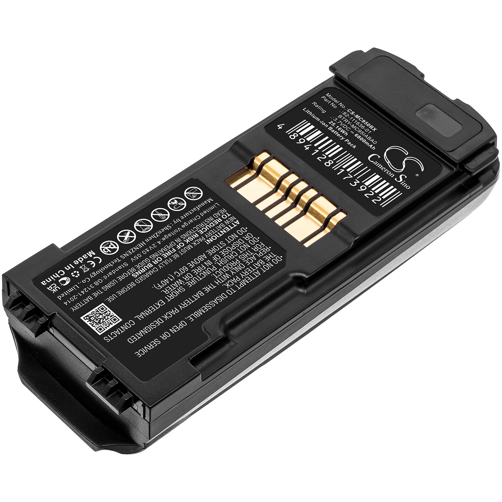 Batteri til stregkodescanner til Symbol MC9500, MC9590, MC9596