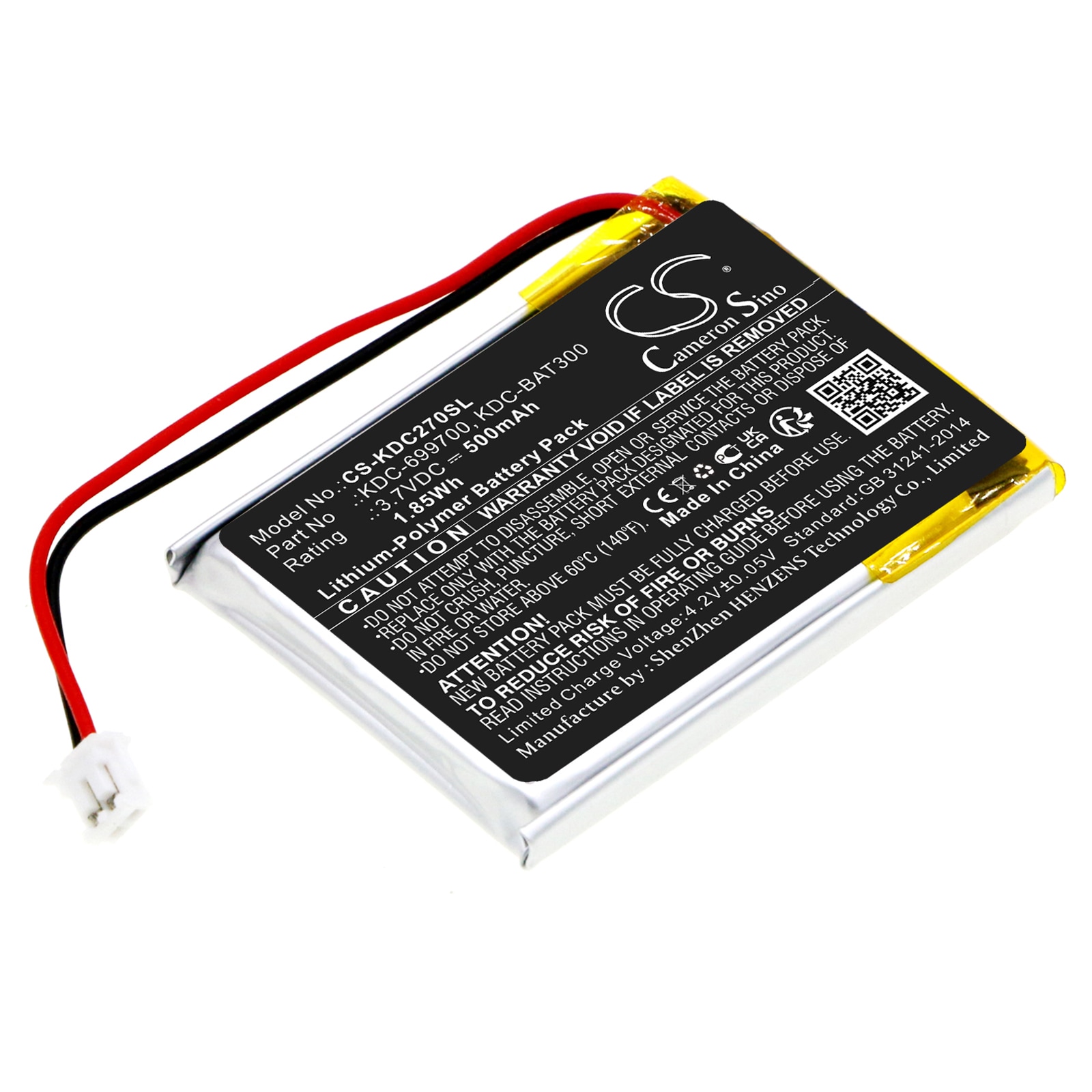 Batteri til stregkodescanner til KOAMTAC KDC30, KDC270, KDC280 osv.
