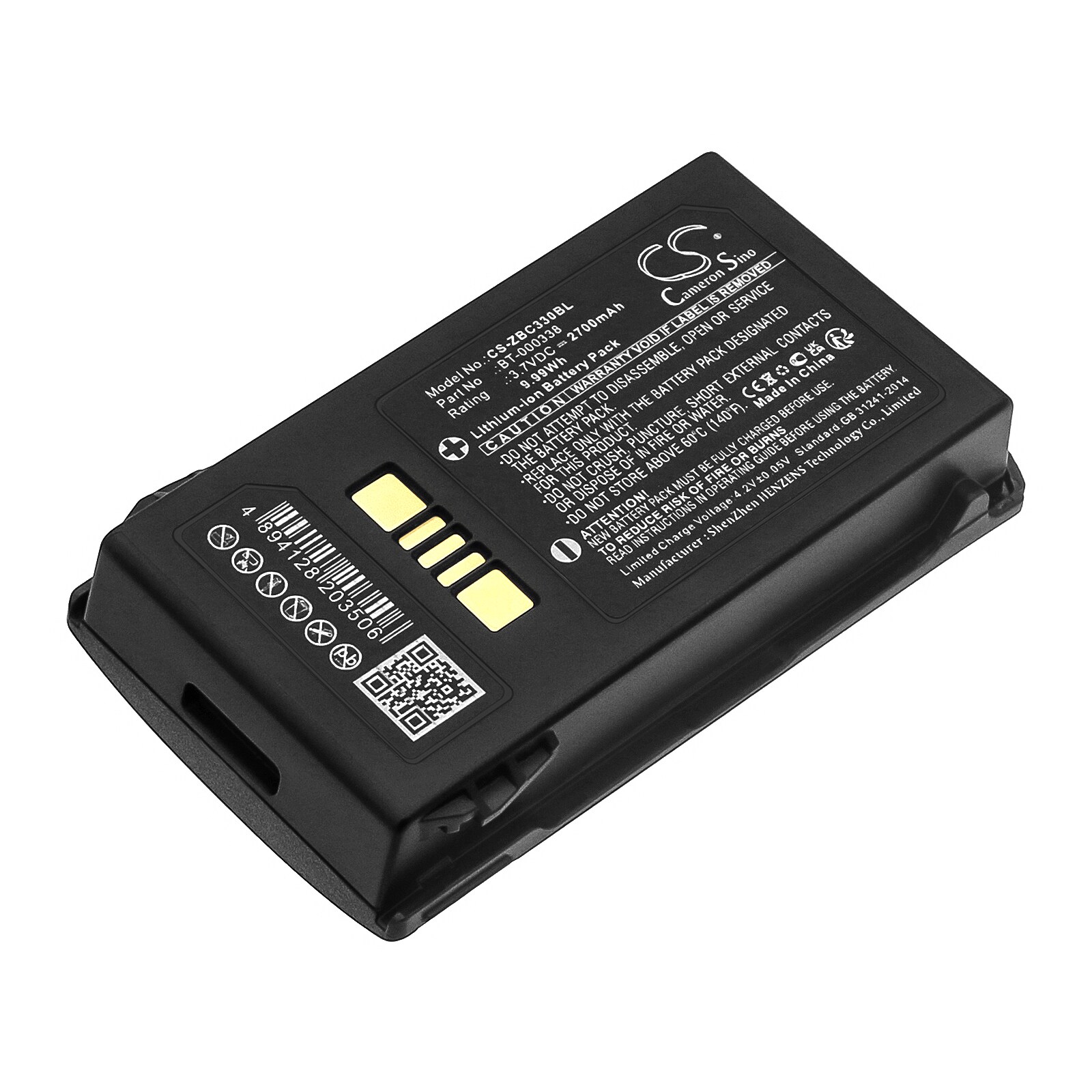 Batteri til stregkodescanner til Zebra MC33, MC330, MC3300 osv.