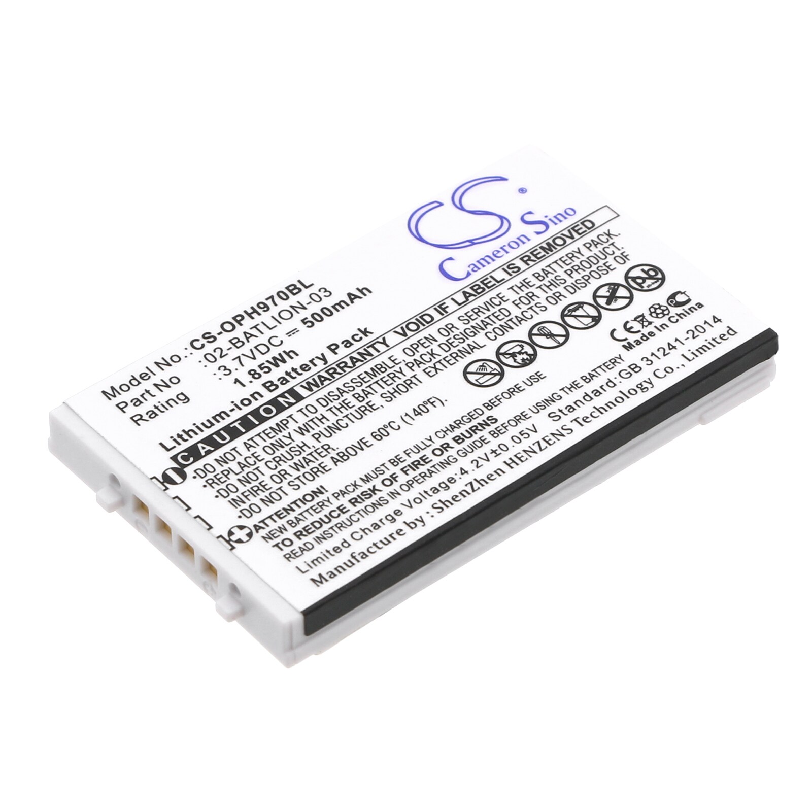 Batteri til stregkodescanner til Opticon OPL-9700, OPL-9712, OPL-9723 og andre.