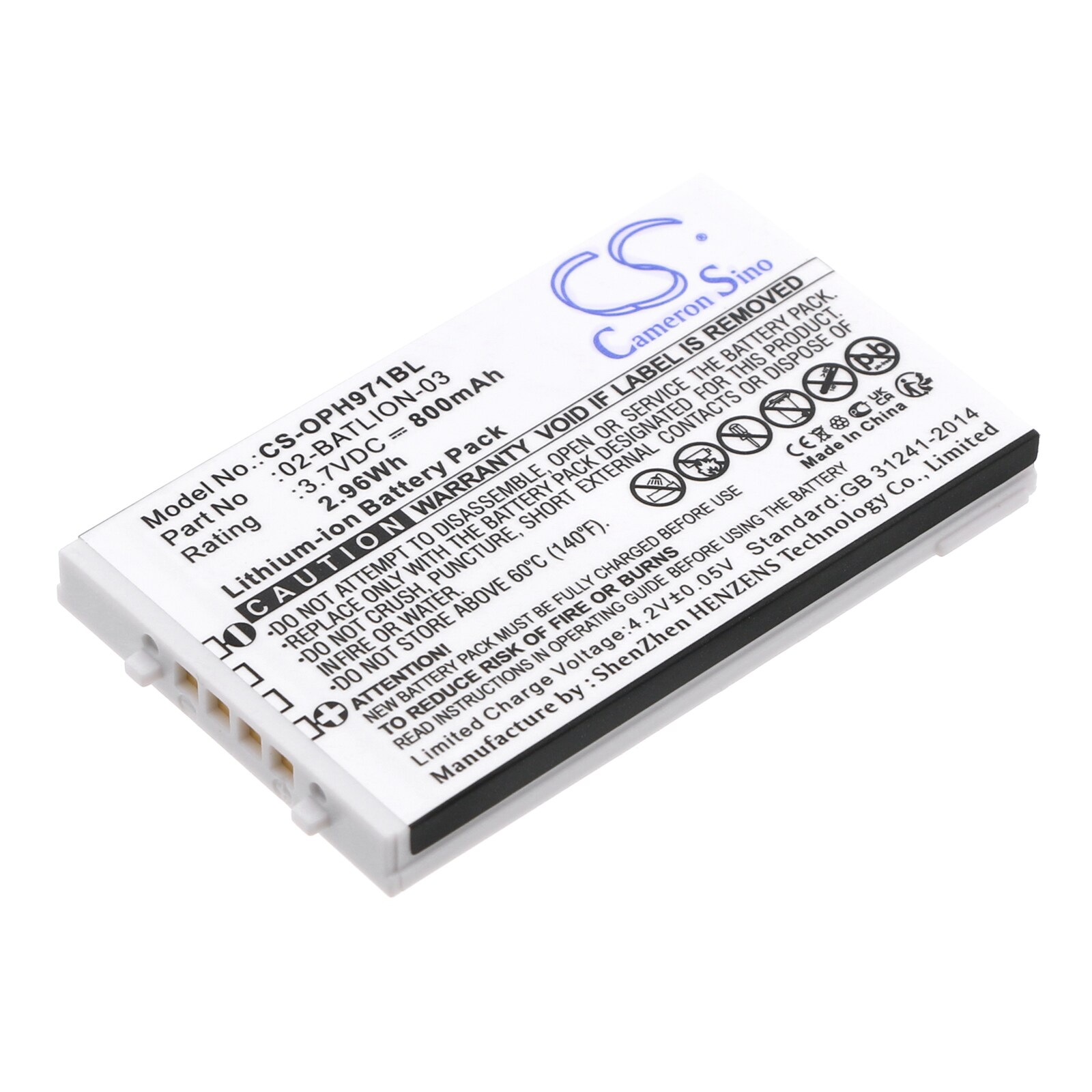 Batteri til stregkodescanner til Opticon OPL-9700, OPL-9712, OPL-9723 og andre.