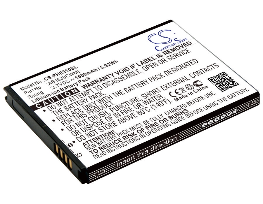 Batteri til SmartPhone, mobil til Philips X2560, X2566, E310 og andre.