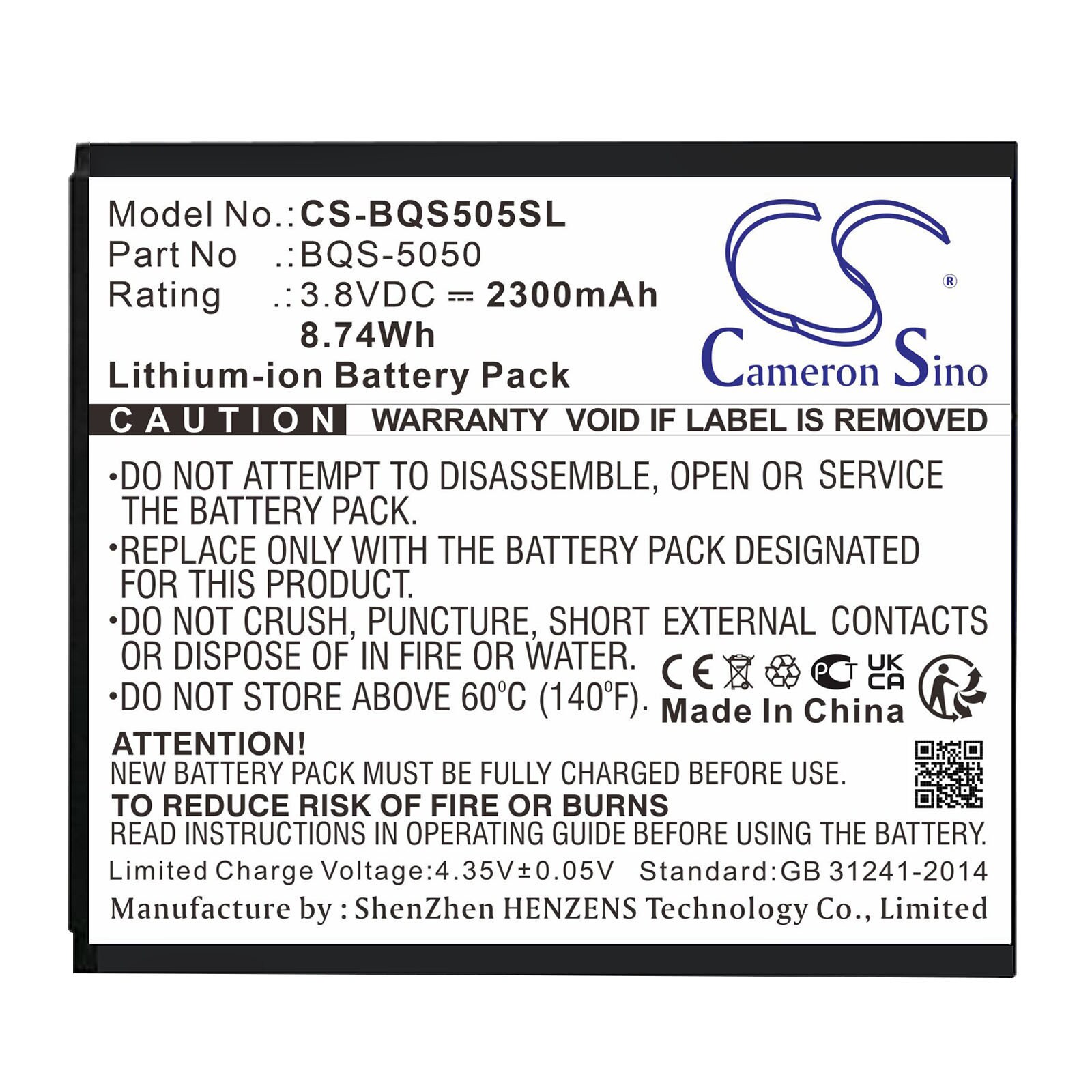Batteri til SmartPhone, mobil til BQ BQS-5050