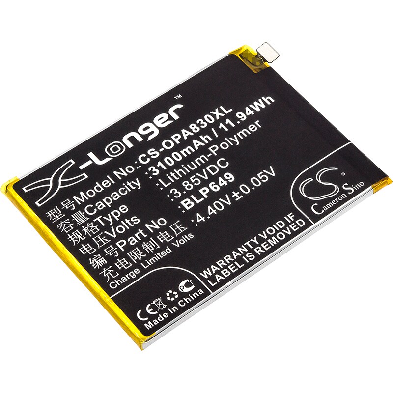 Batteri til SmartPhone, Mobil til OPPO A83, A83t, A83 2018 Dual SIM og andre.