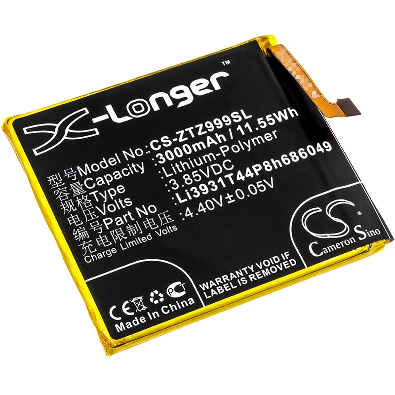 Batteri til SmartPhone, Mobil til ZTE Axon M, Axon M LTE-A, Z-01K og andre.