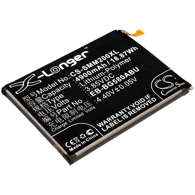 Batteri til SmartPhone, Mobil til Samsung Galaxy M20, SM-M205, SM-M205F/DS og andre.