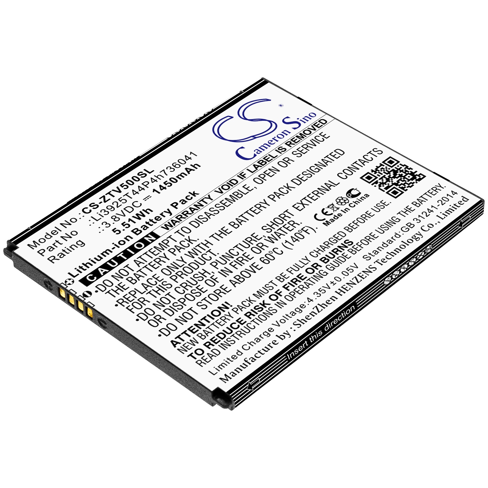 Batteri til SmartPhone, Mobil til ZTE Blade Vantage, Blade Vantage 5, VZW-Z839PP og andre.