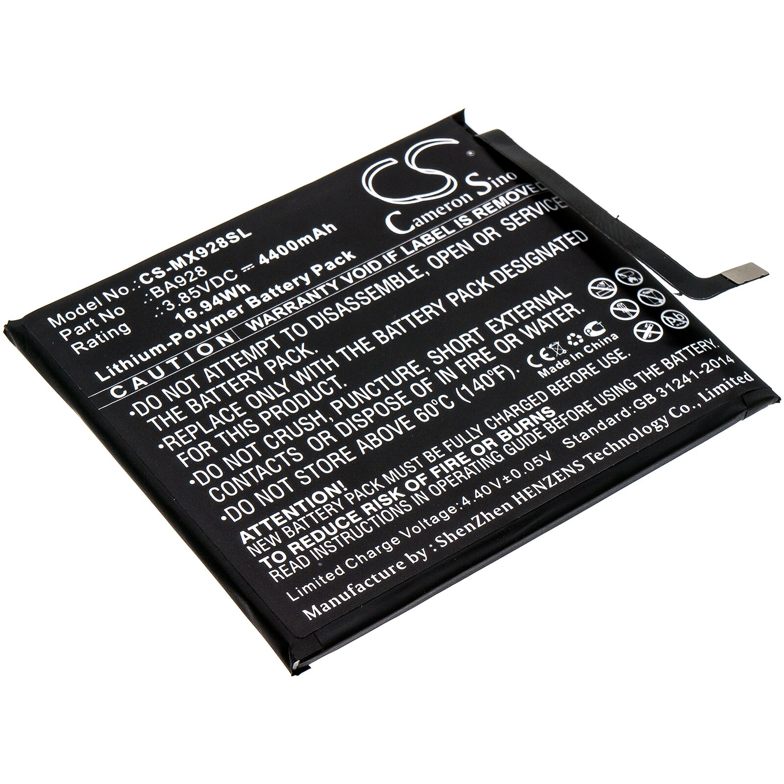 Batteri til SmartPhone, Mobil til Meizu 16T, M928Q, M1928