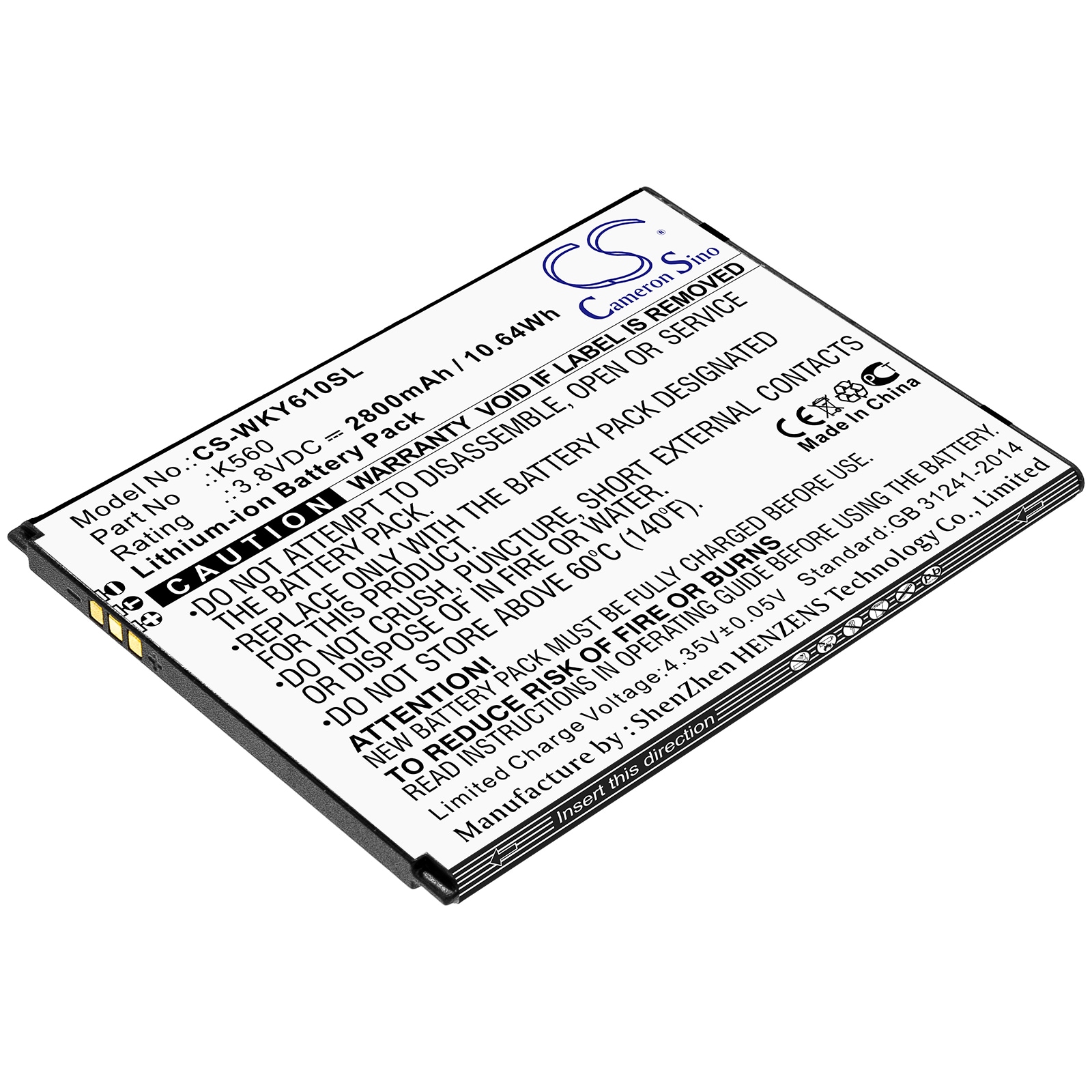 Batteri til SmartPhone, mobil til Wiko Y61, W-K560, Y62 og andre.