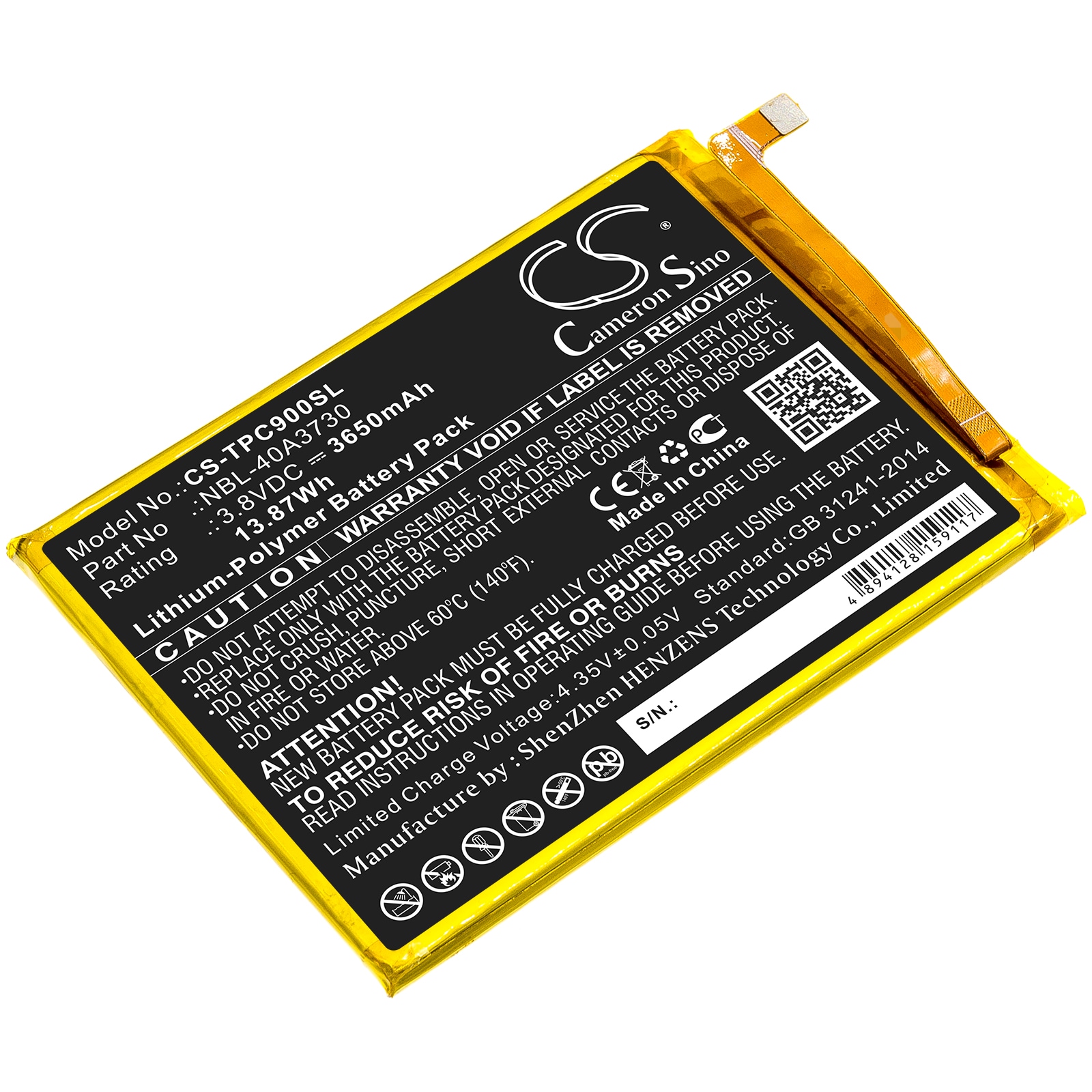Batteri til SmartPhone, mobil til Neffos C9, TP707A