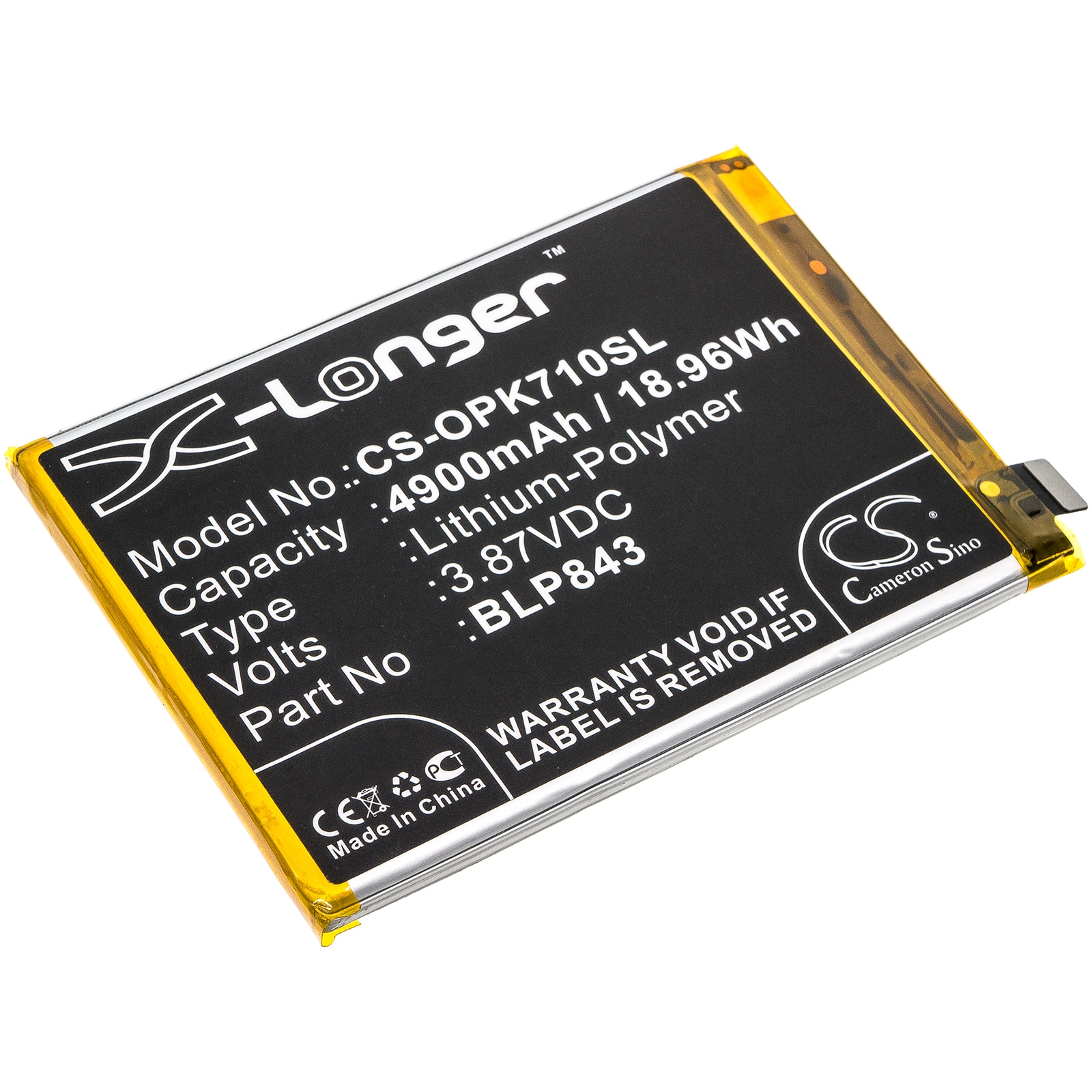 Batteri til SmartPhone, Mobil til OPPO K7x, K7x 2020 5G, PERM00 og andre.