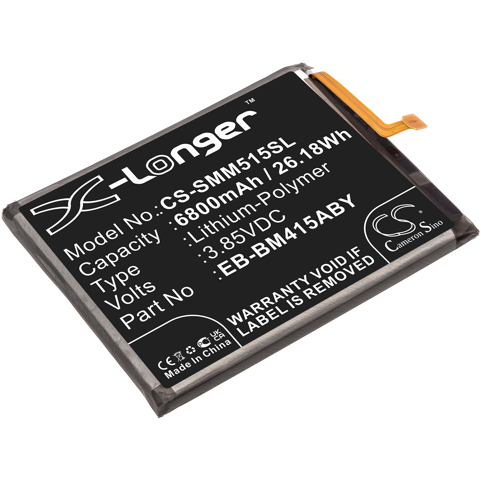 Batteri til SmartPhone, Mobil til Samsung Galaxy M51, SM-M515, SM-M515F/DSN