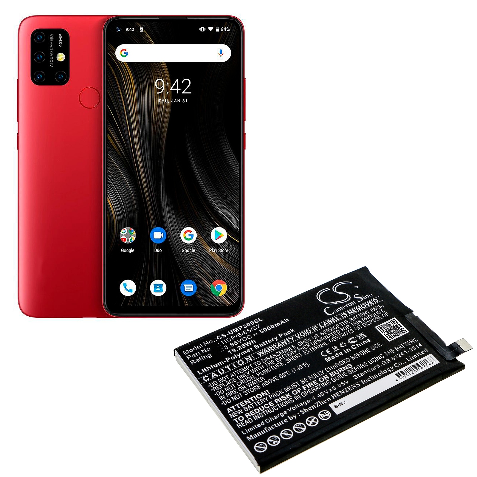 Batteri til SmartPhone, Mobil til UMI UMIDIGI Power 3