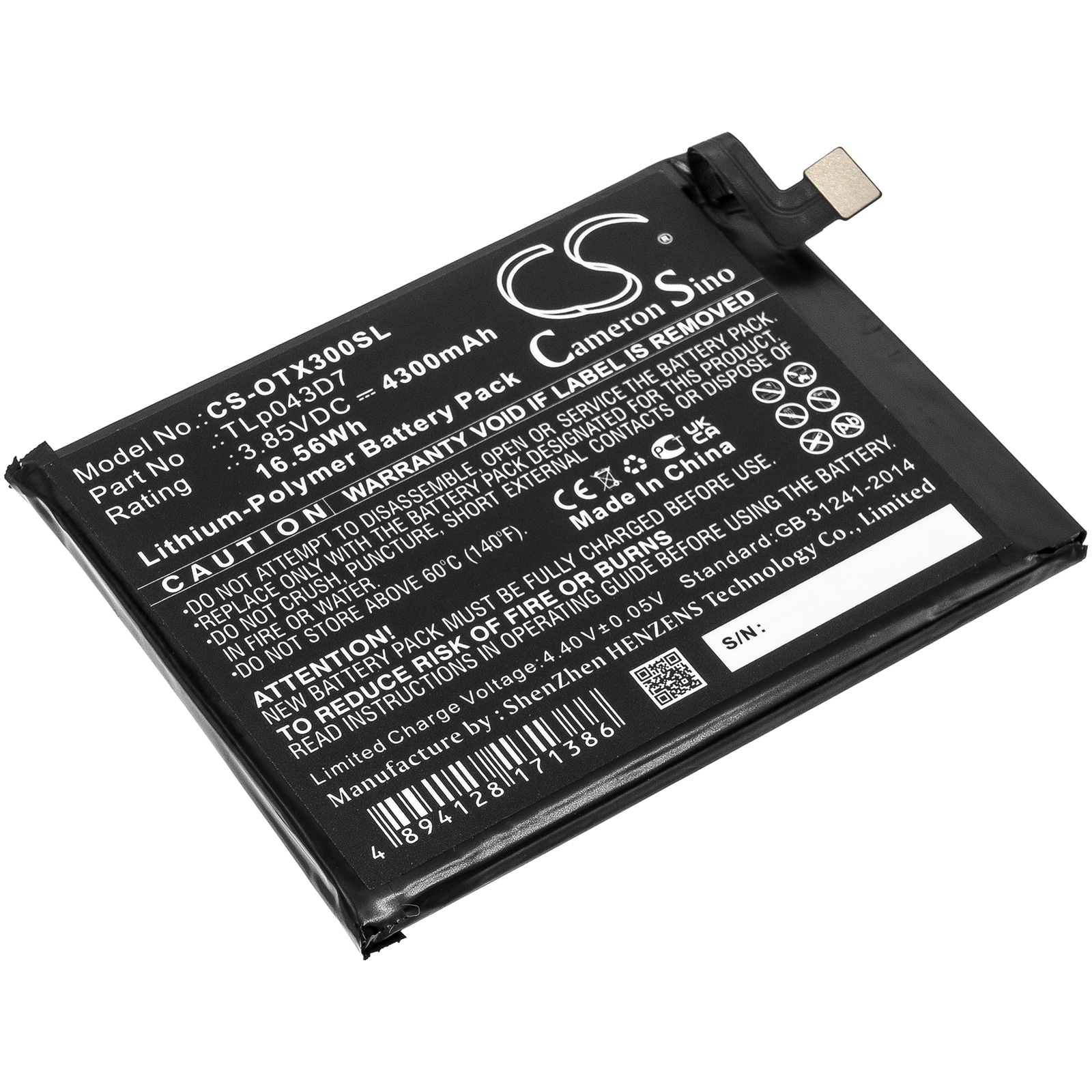 Batteri til SmartPhone, mobil til Alcatel 3X, 5X, OT-5061A og andre.