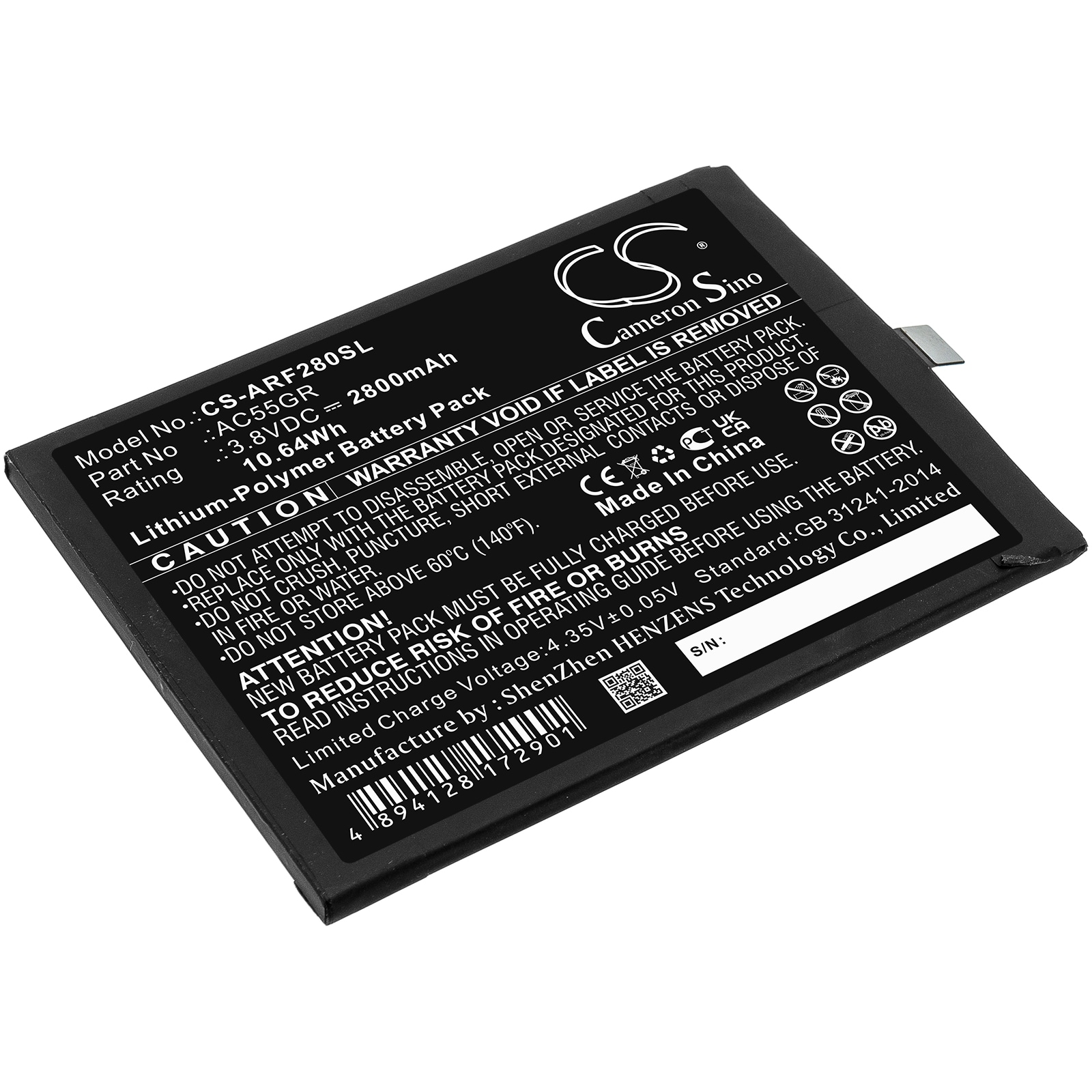 Batteri til SmartPhone, mobil til Archos 5.5 Hero V3, BSF28