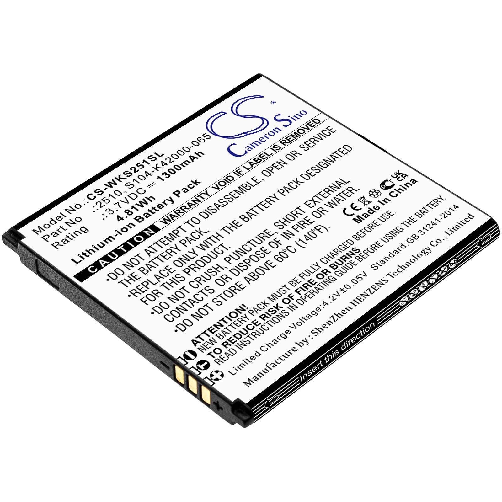 Batteri til SmartPhone, Mobil til WIKO Sunny 2, V2510