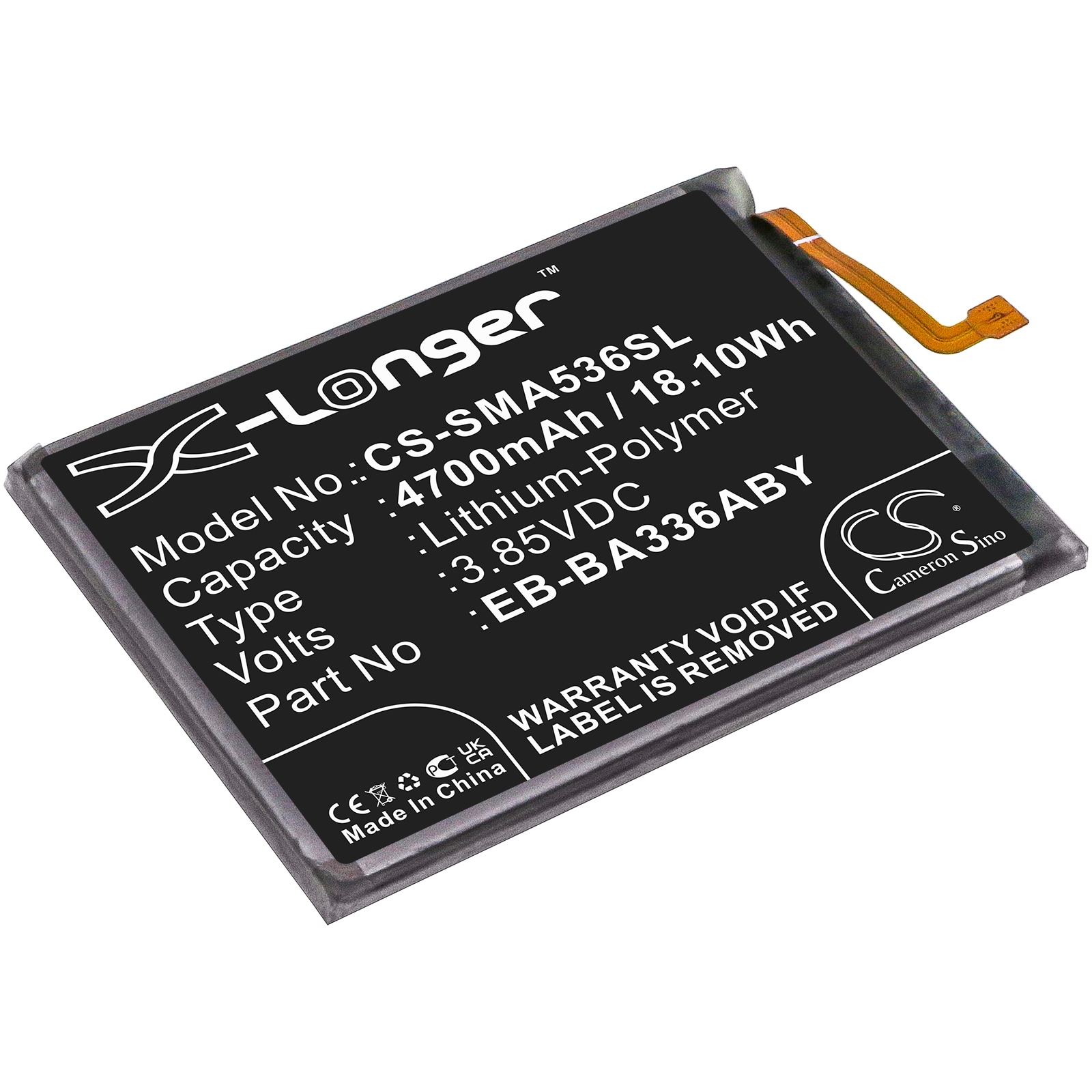 Batteri til SmartPhone, Mobil til Samsung Galaxy A53 5G 2022, SM-A536U, SM-A536U1 og andre.
