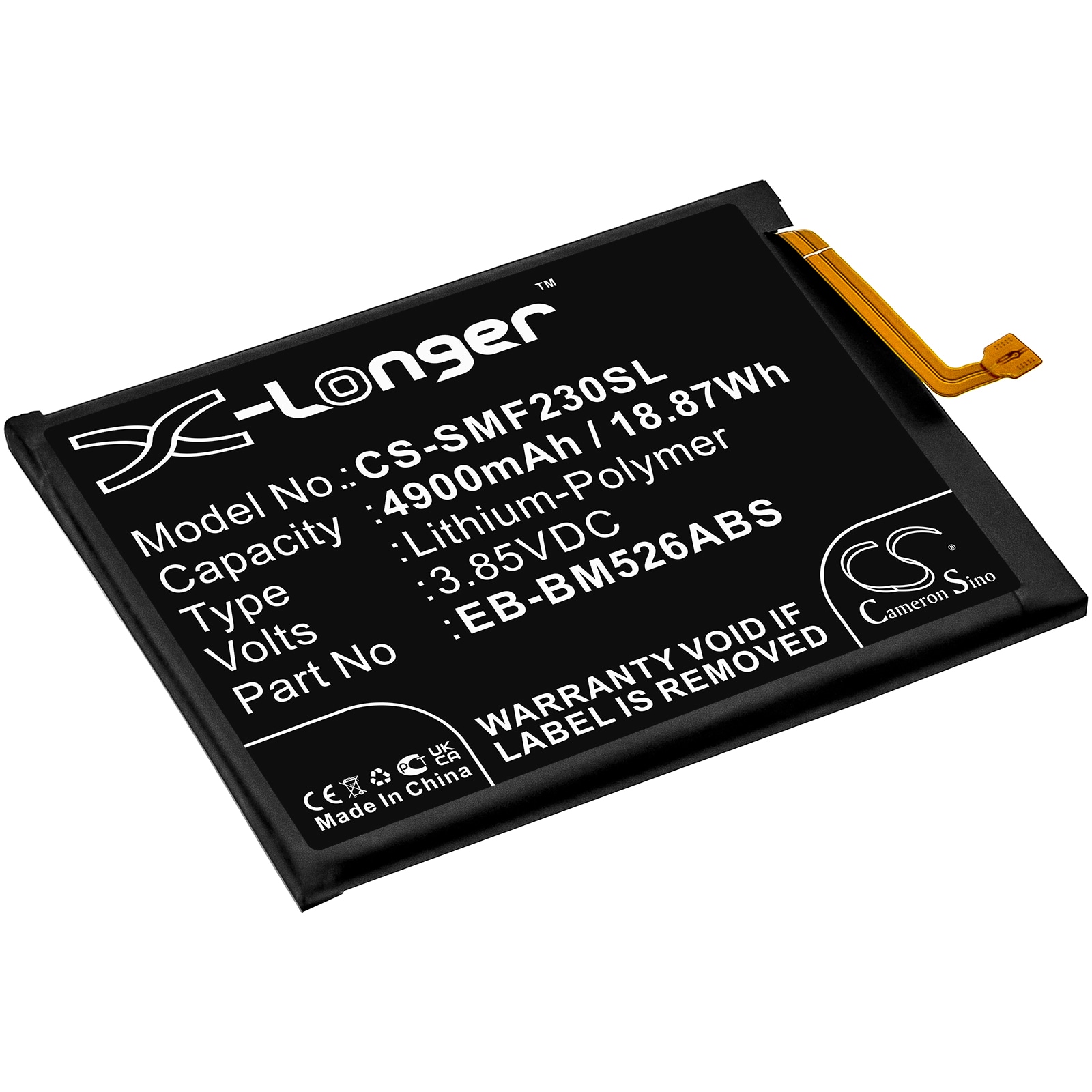 Batteri til SmartPhone, Mobil til Samsung Galaxy M23 5G, Galaxy F23 5G, SM-A235F og andre.