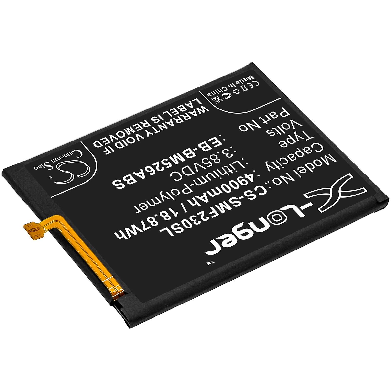 Batteri til SmartPhone, Mobil til Samsung Galaxy M23 5G, Galaxy F23 5G, SM-A235F og andre.