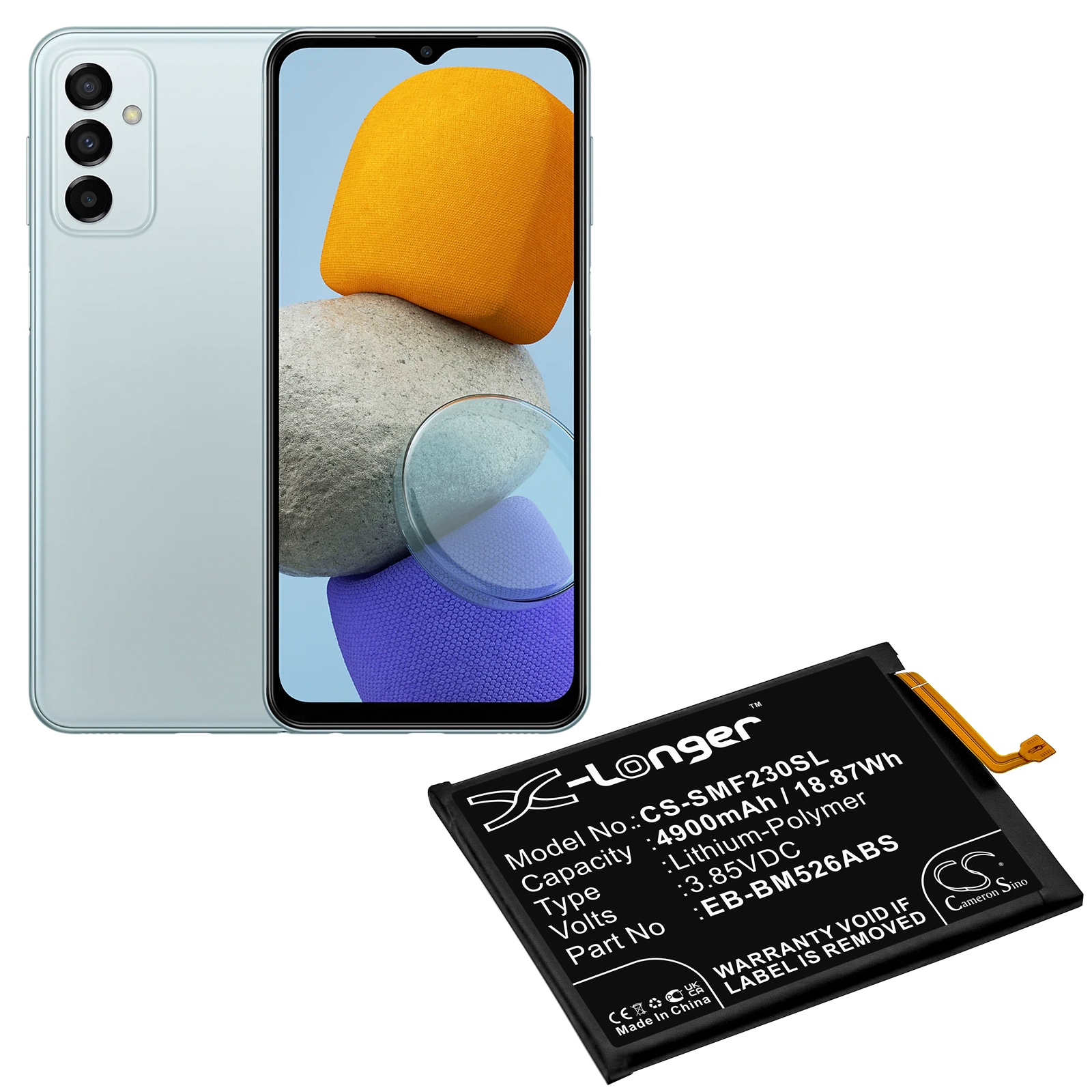 Batteri til SmartPhone, Mobil til Samsung Galaxy M23 5G, Galaxy F23 5G, SM-A235F og andre.