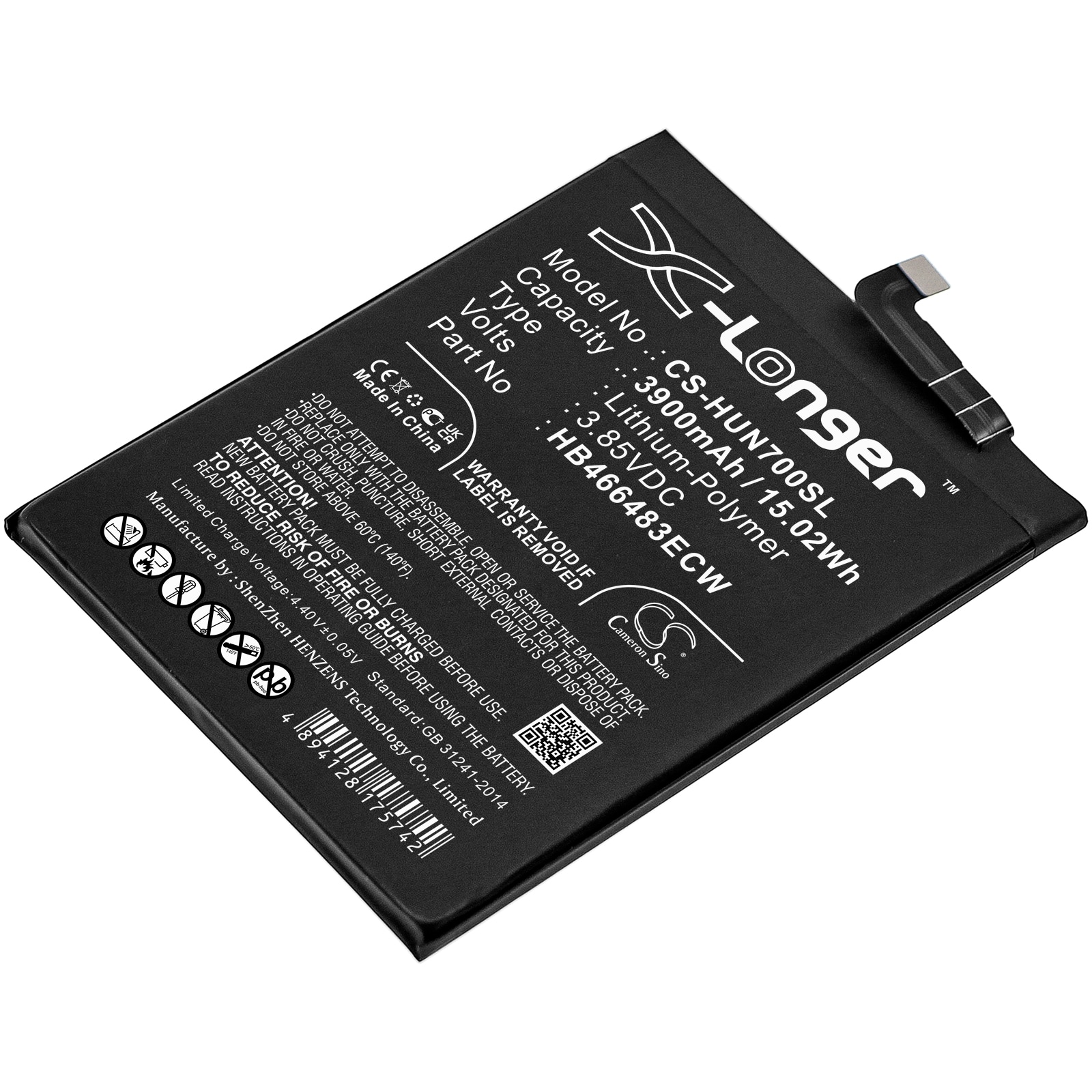 Batteri til SmartPhone, Mobil til Huawei Nova 7 5G, JEF-AN00, JEF-AN20 og andre.