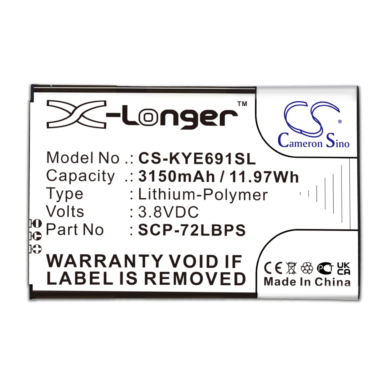 Batteri til SmartPhone, Mobil til Kyocera DuraForce Pro 2, E6910, E6920