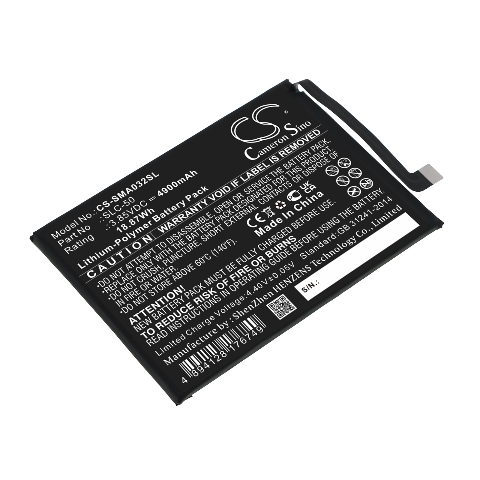 Batteri til SmartPhone, Mobil til Samsung Galaxy A03 Core, SM-A032F, SM-A032F/DS og andre.