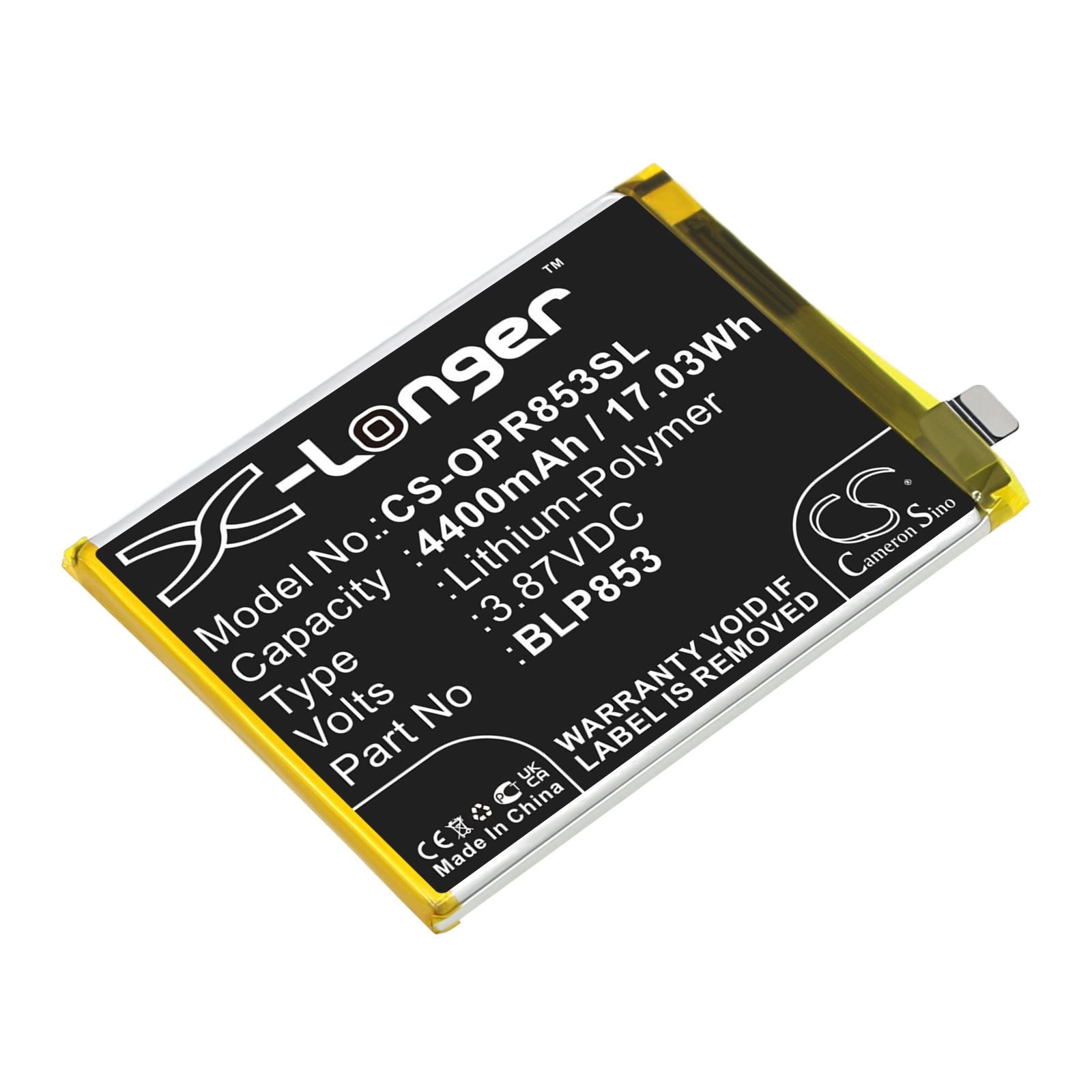 Batteri til SmartPhone, Mobil til OPPO Reno 4 4G, Reno 5 Lite, CPH2113 og andre.