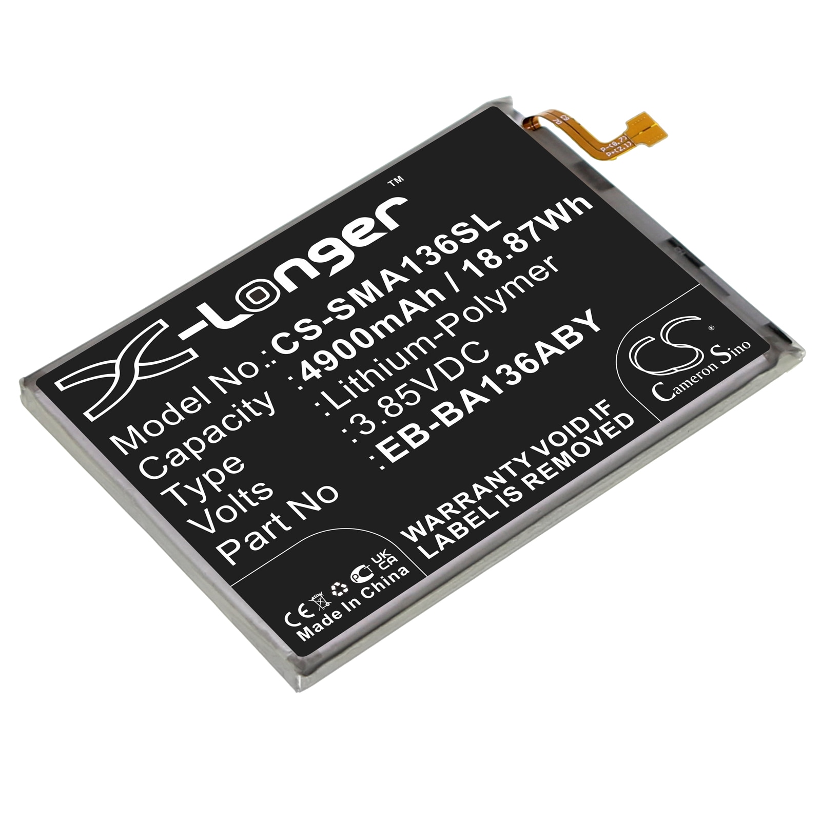 Batteri til SmartPhone, Mobil til Samsung Galaxy A13 5G, SM-A136B/N, SM-A136M/DS og andre.