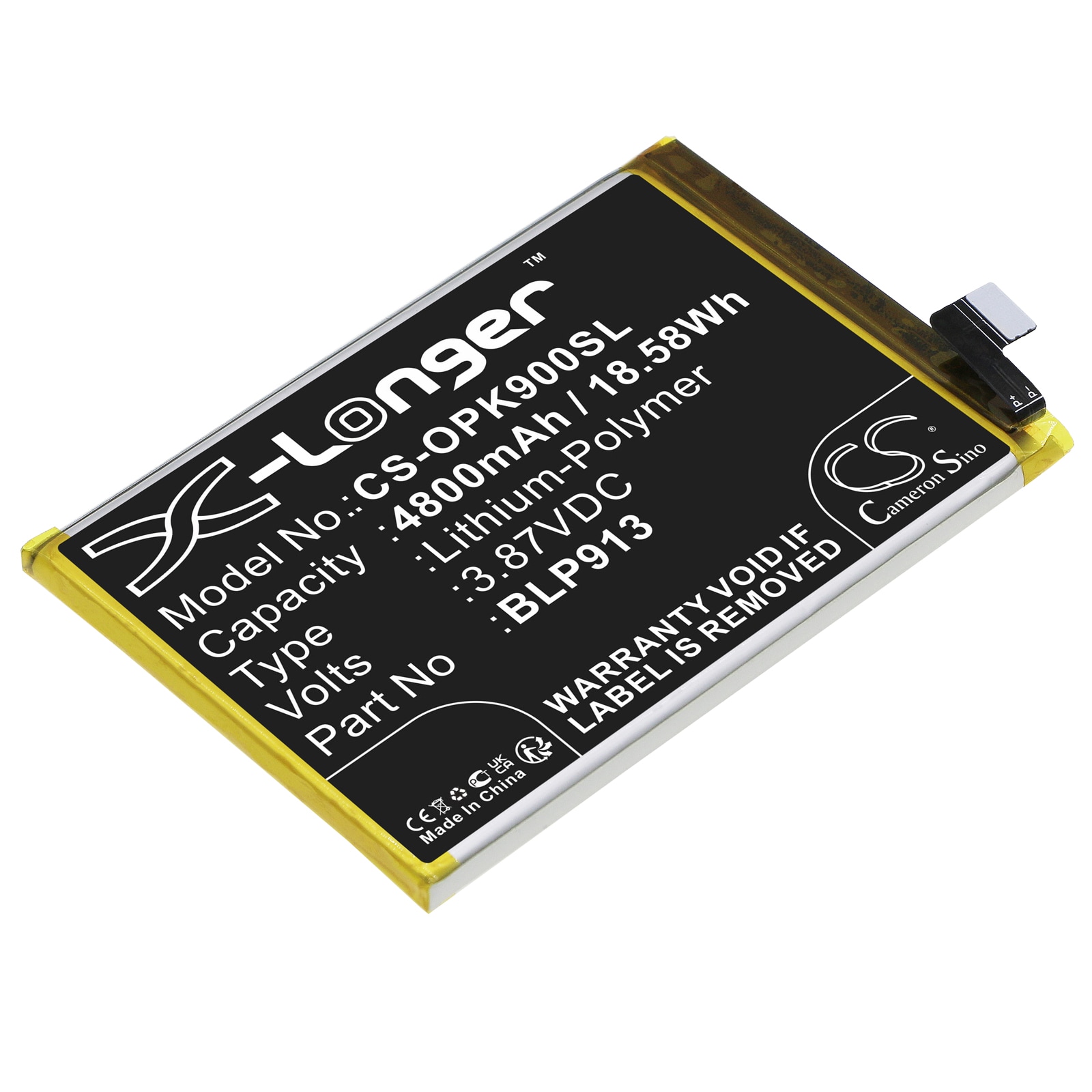 Batteri til SmartPhone, Mobil til OPPO K9X, K9x 5G 2021, PGCM10