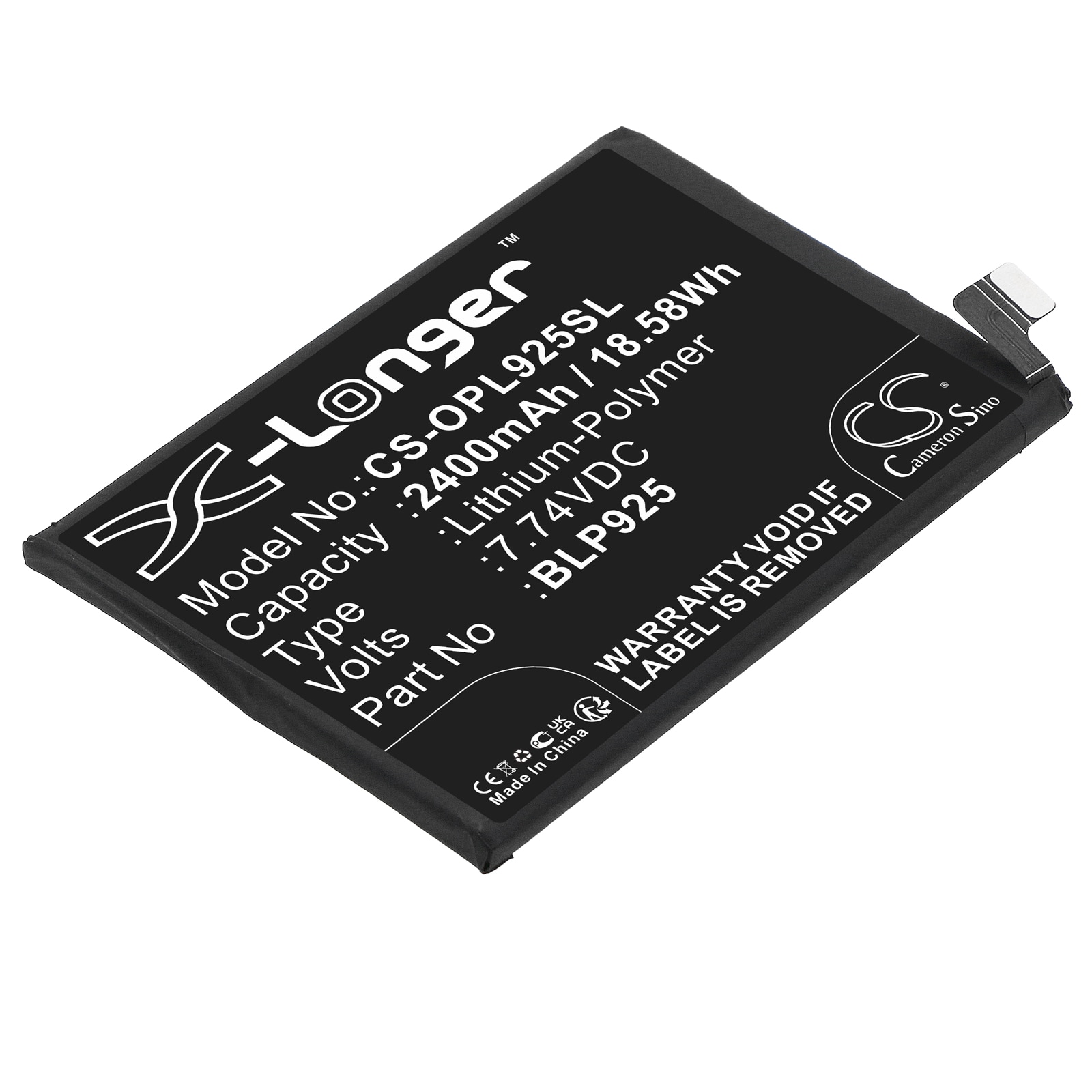 Batteri til SmartPhone, Mobil til Oneplus 10R, 10R 5G 2022, 10R 5G 2022 150W og andre.