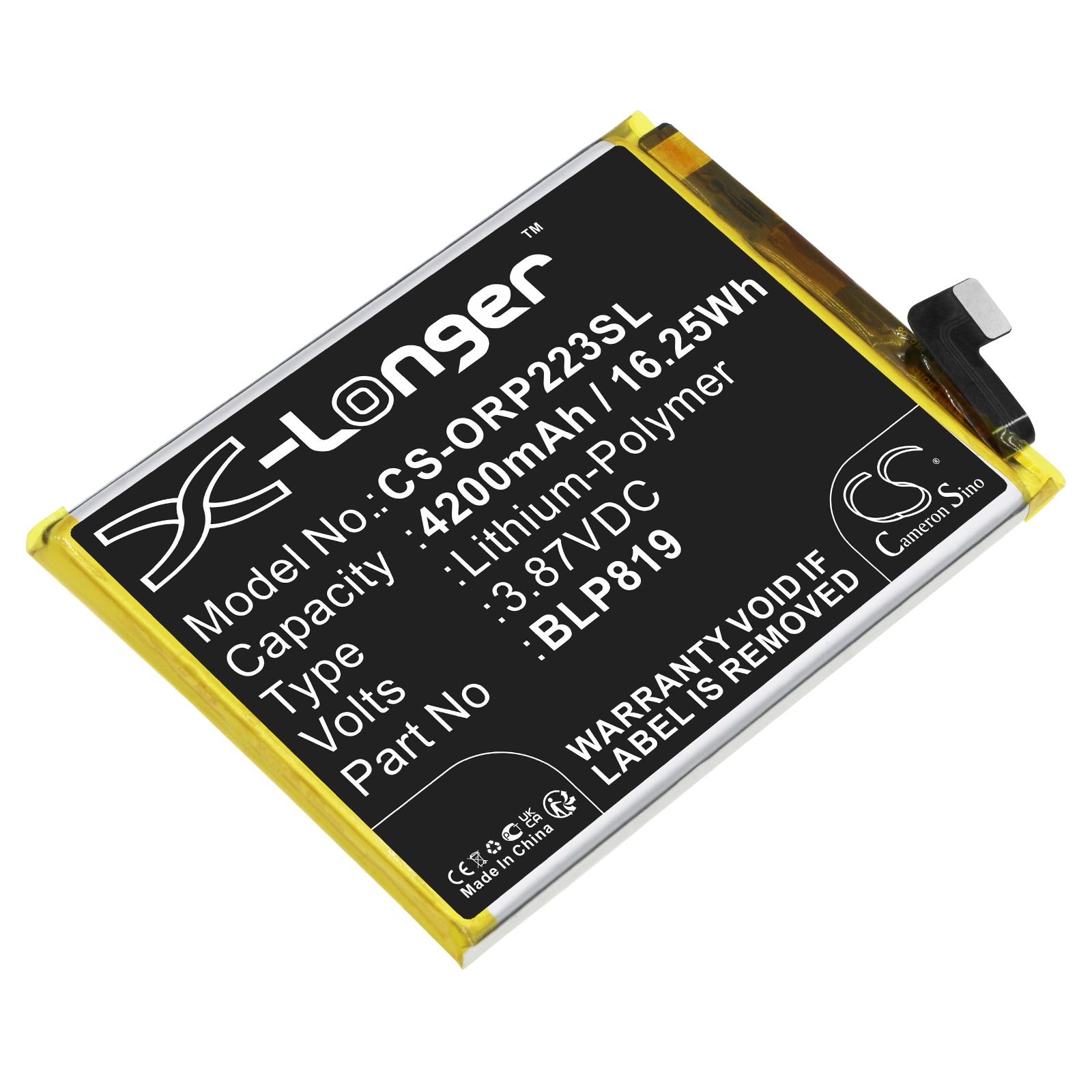 Batteri til SmartPhone, Mobil til OPPO Reno6 4G, CPH2235, Reno 5Z 5G 2021 og andre.