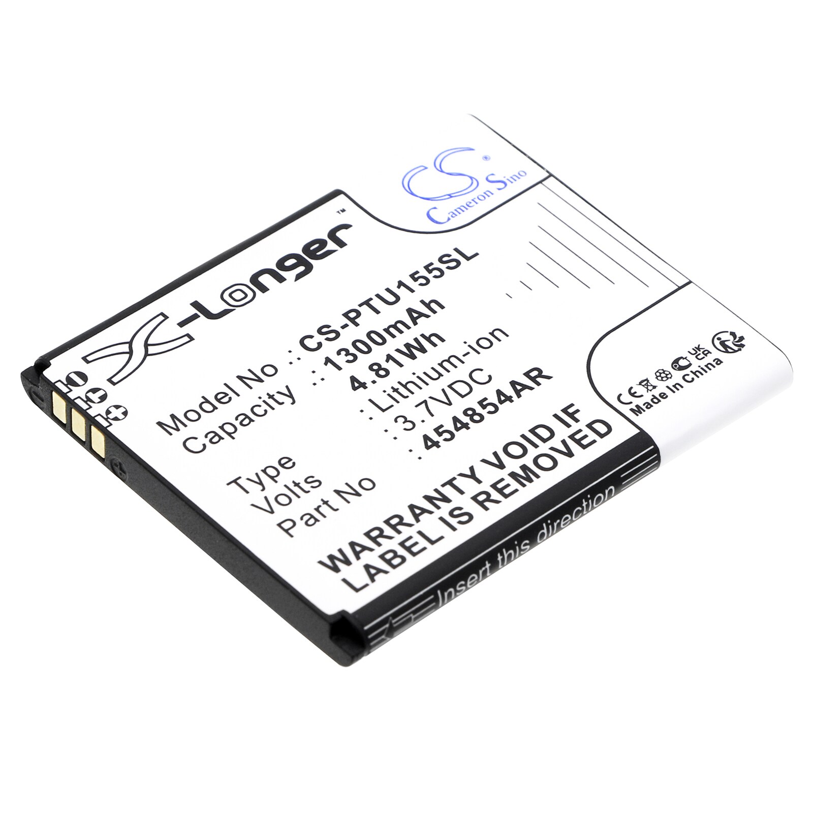 Batteri til SmartPhone, Mobil til Panasonic KX-TU155, KX-TU155EXCN, KX-TU155EXRN og andre.