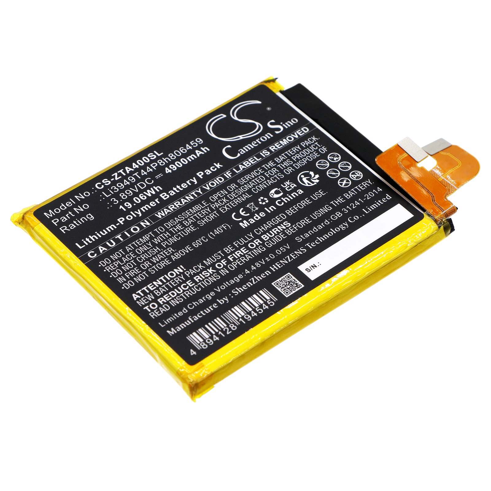 Batteri til SmartPhone, Mobil til ZTE Axon 40 Ultra, Axon 40 Ultra 5G, A2023P og andre.