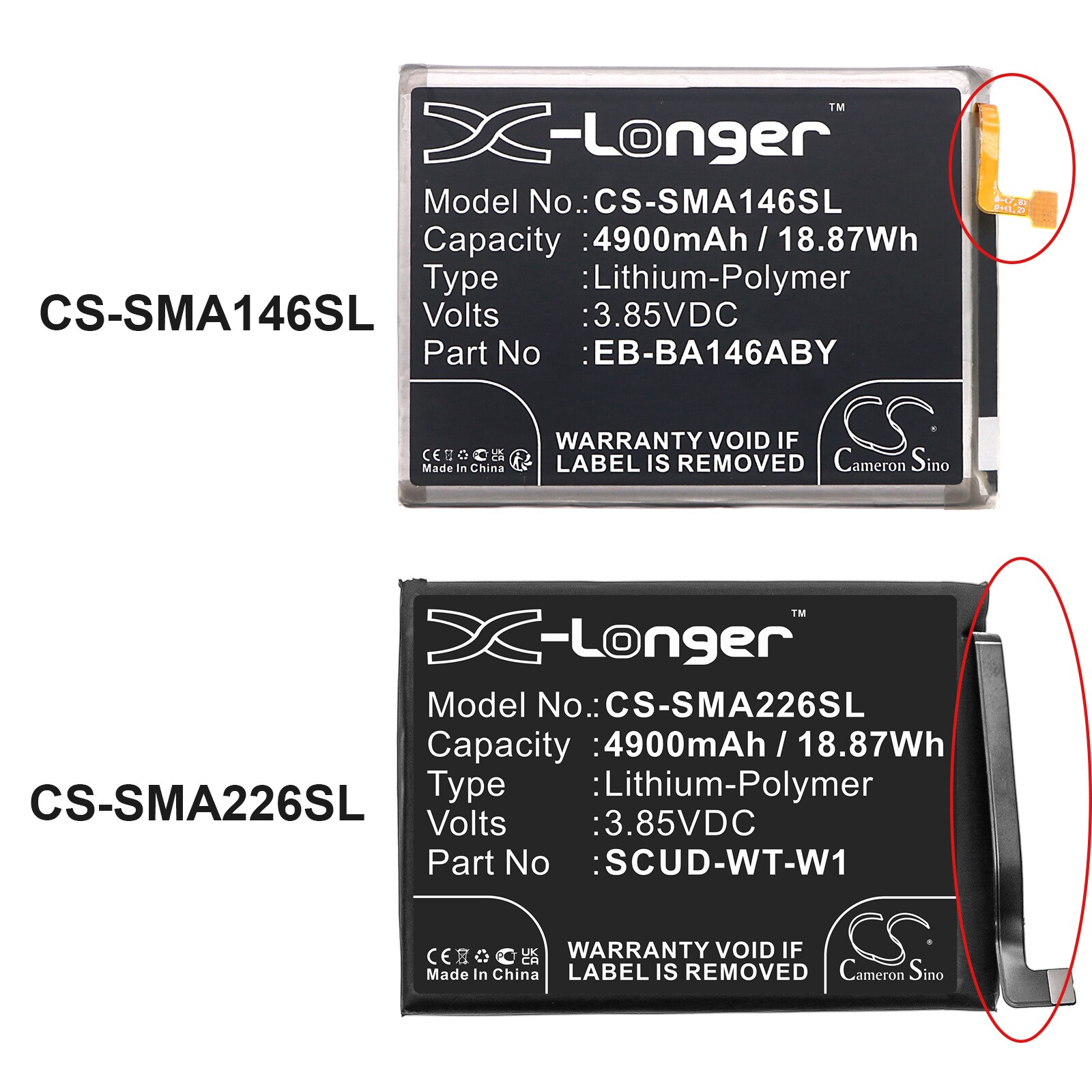 Batteri til SmartPhone, Mobil til Samsung Galaxy A14 5G, SM-A146M og andre.