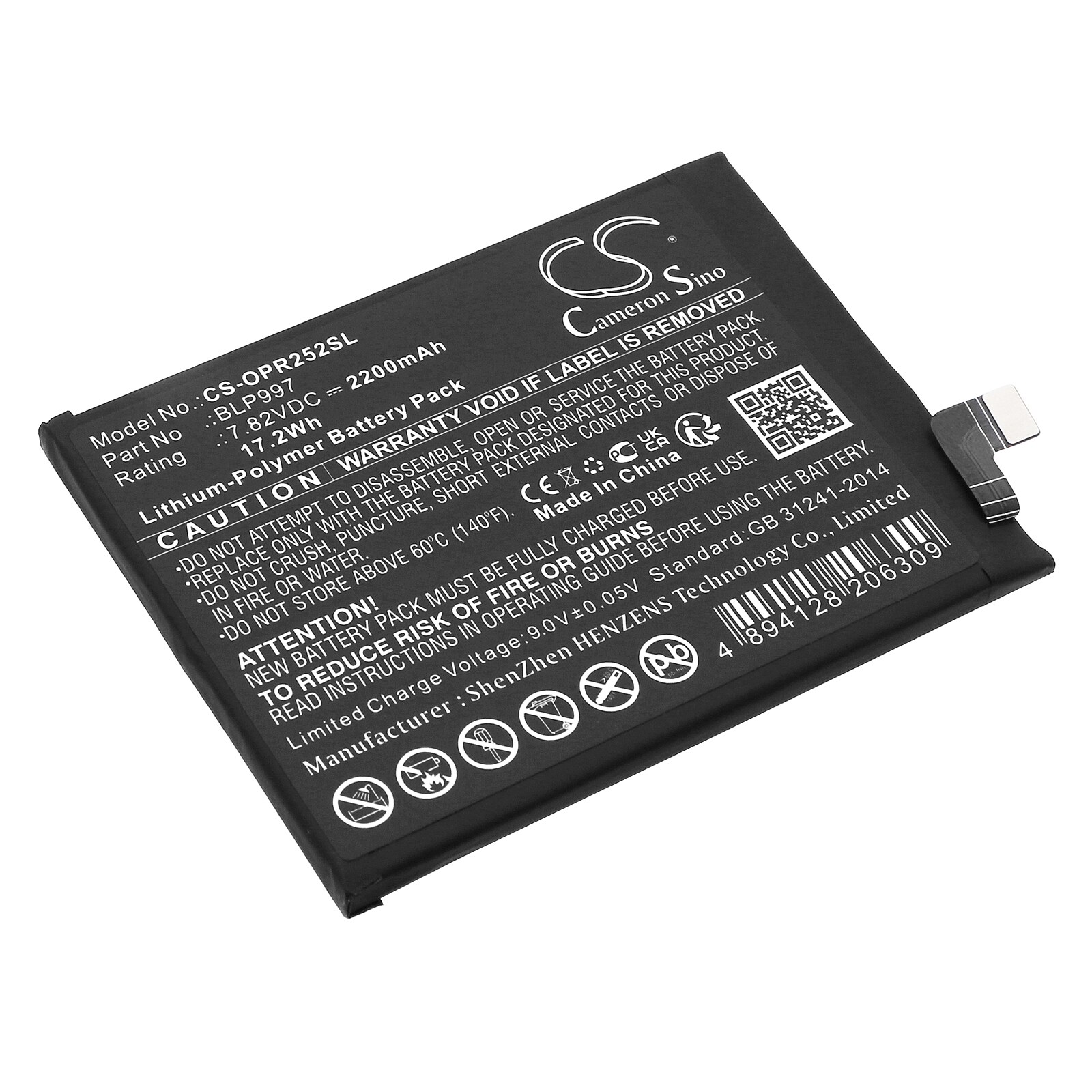 Batteri til SmartPhone, Mobil til OPPO CPH2541, CPH2525, Reno 10 Pro og andre.