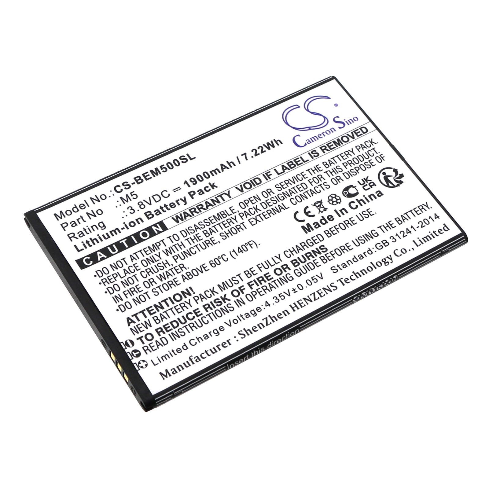 Batteri til SmartPhone, Mobil til Bea phone M5, M5_EU001B, M5 Premium