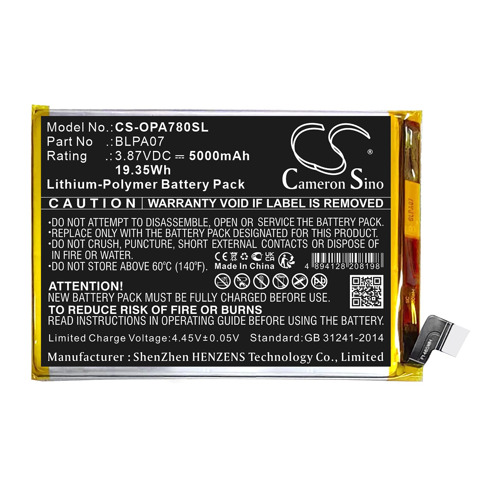 Batteri til SmartPhone, Mobil til OPPO A78 4G, CPH2565