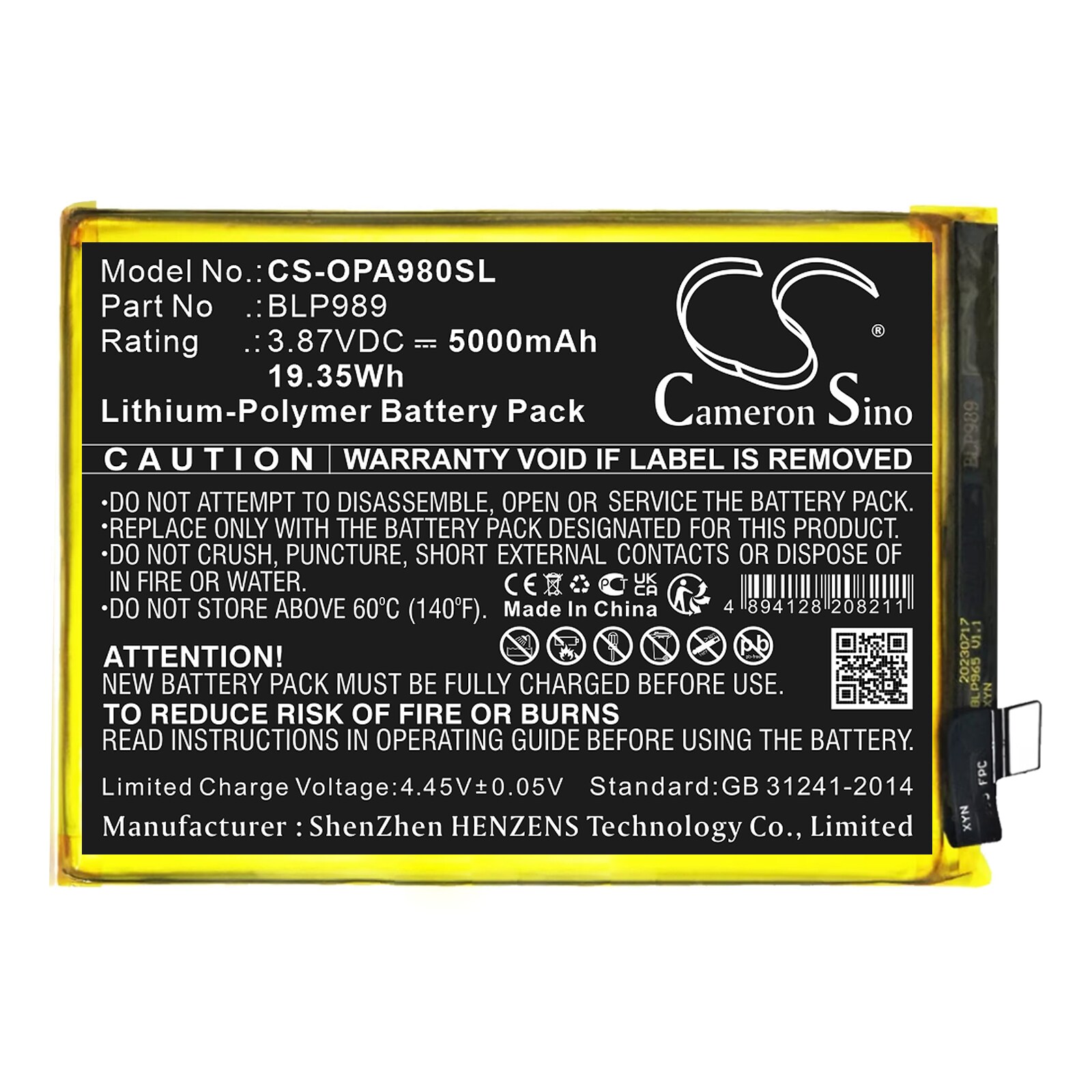 Batteri til SmartPhone, Mobil til OPPO A98, CPH2529