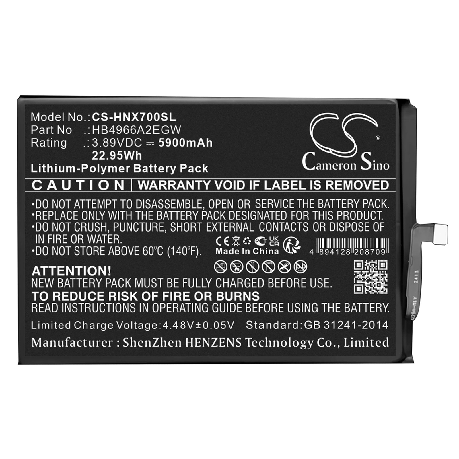 Batteri til SmartPhone, mobil til Honor X7B, CLK-LX1, CLK-LX3 osv.