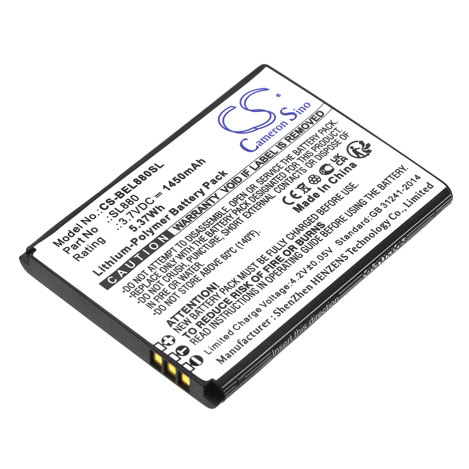 Batteri til SmartPhone, Mobil til Bea-telefon SL880 Touch, SL800 4G